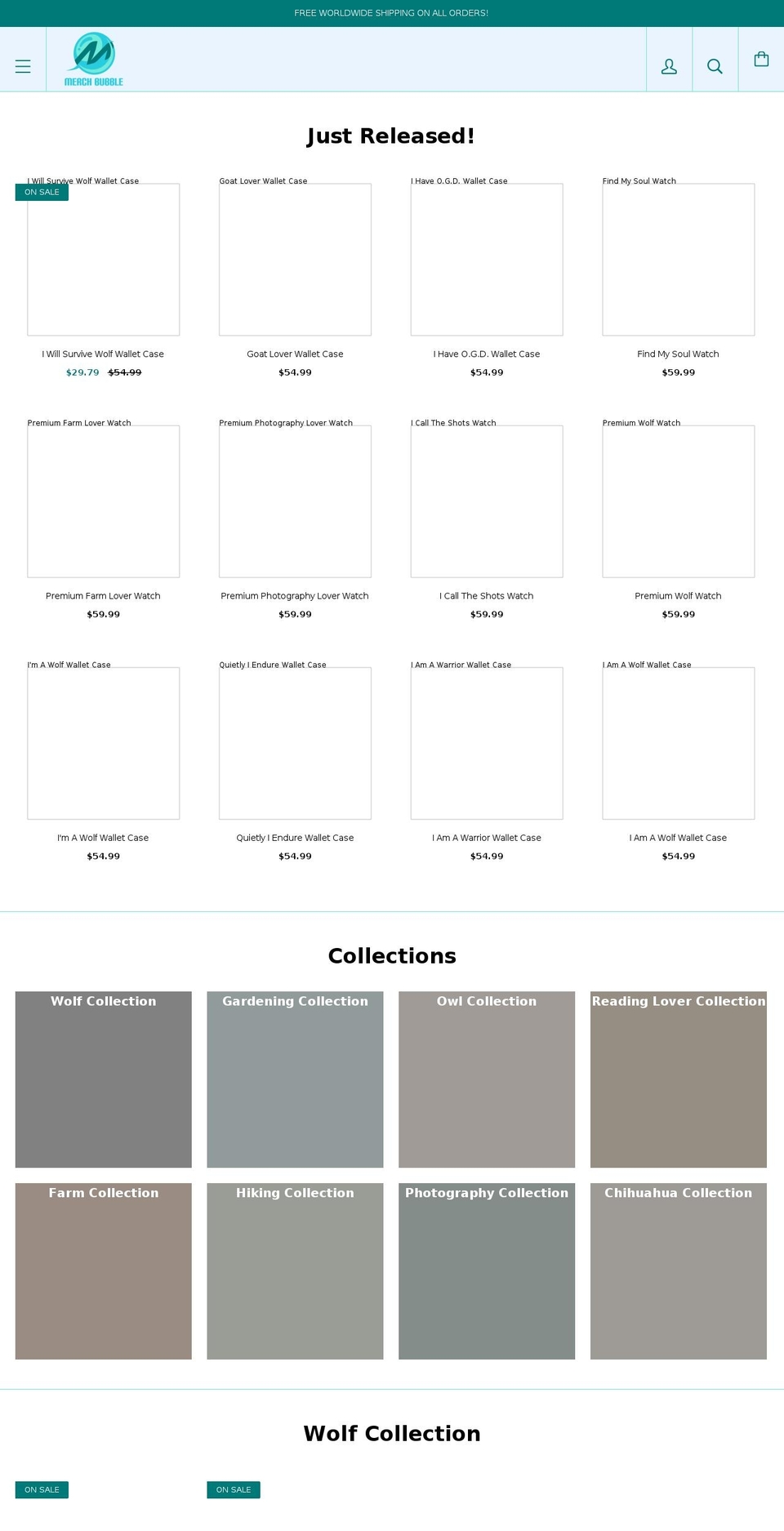 merchbubble.com — Shopify storefront screenshot