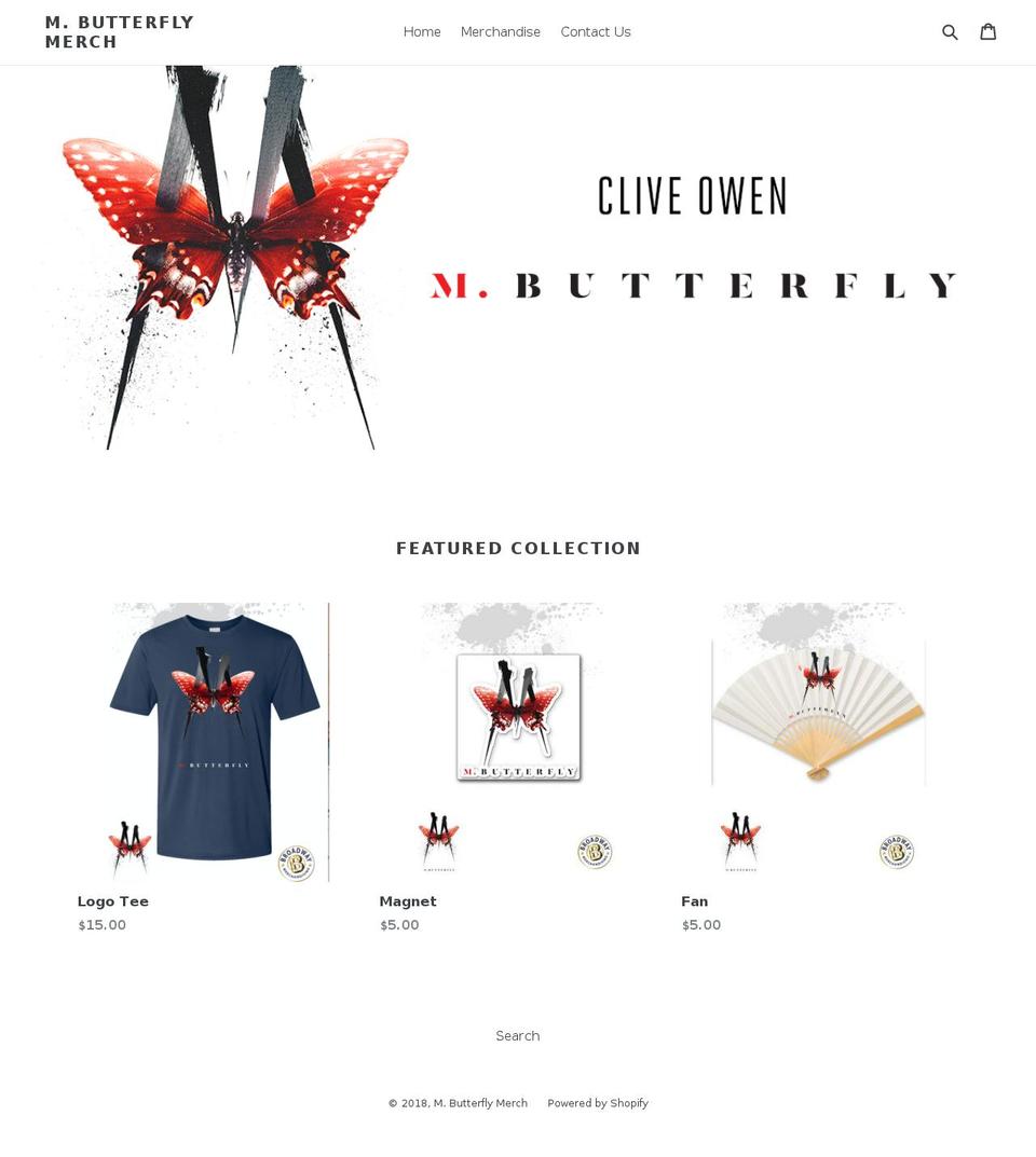 merchbutterfly.com — Shopify storefront screenshot