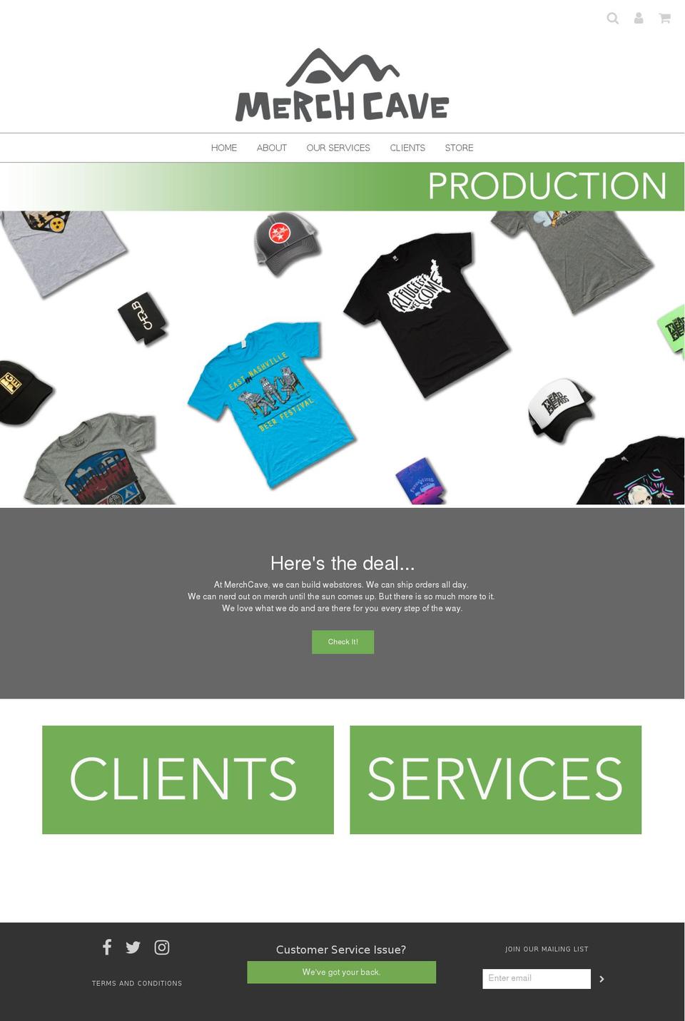 merchcave.com shopify website screenshot