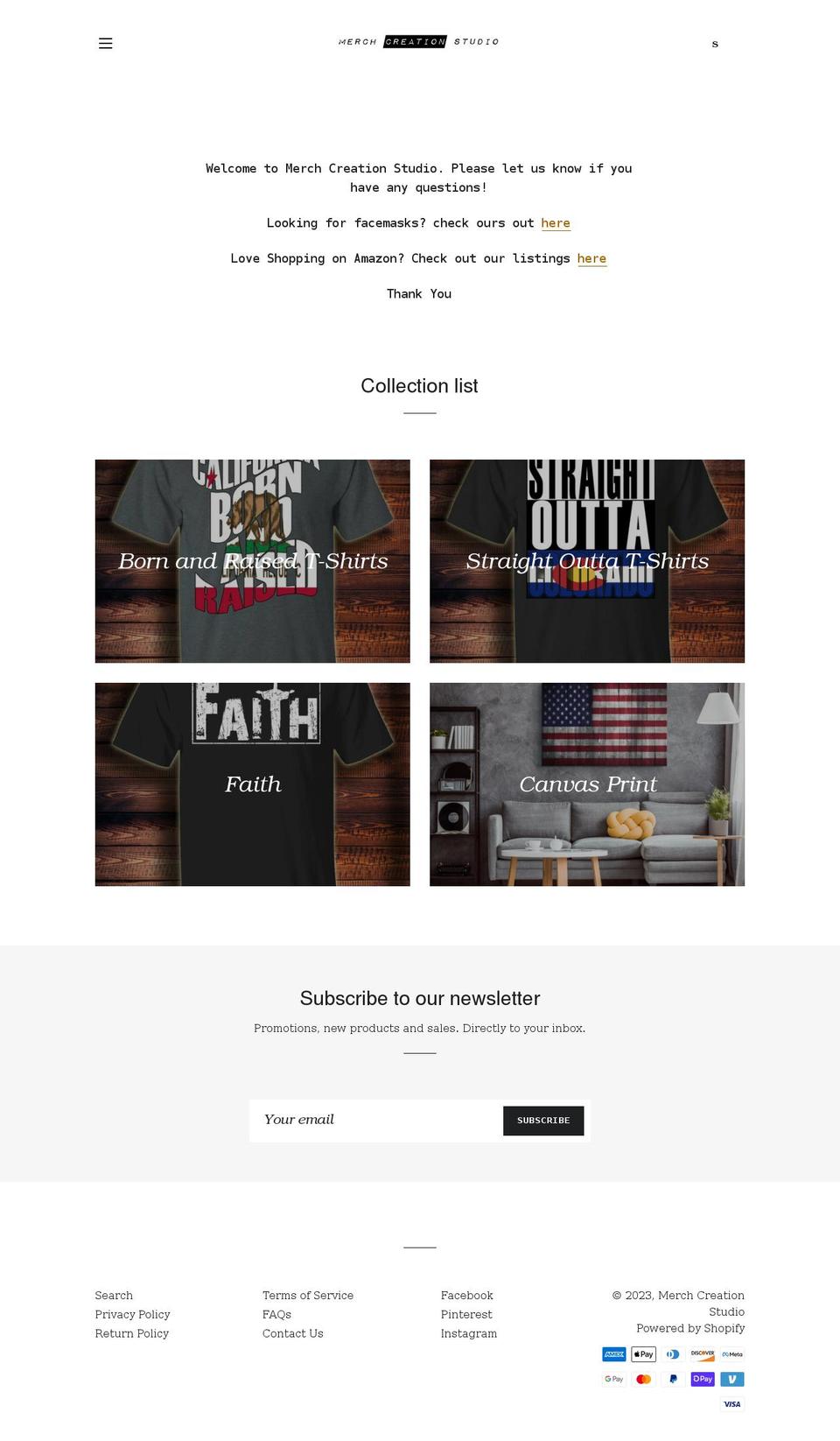 merchcreationstudio.com shopify website screenshot