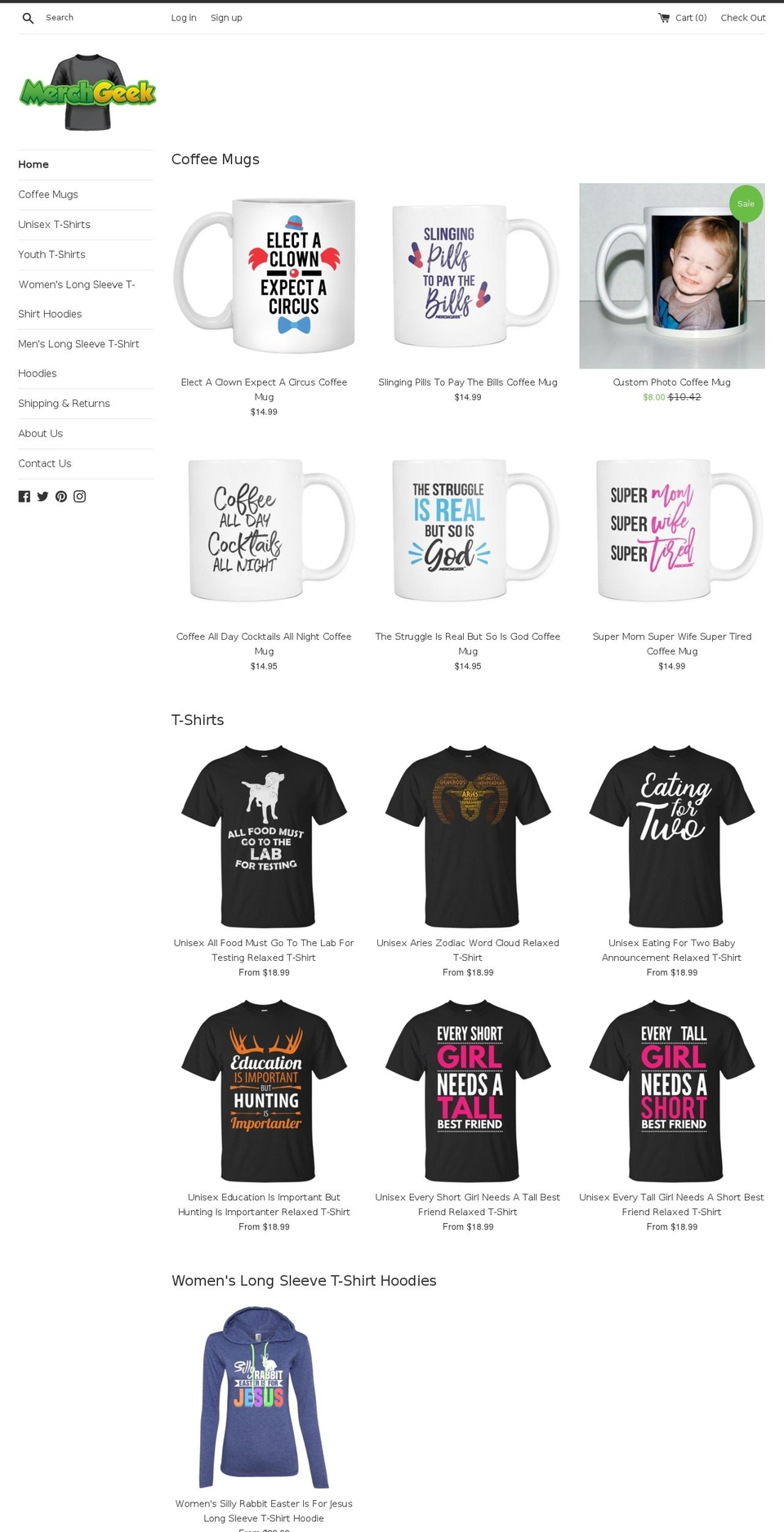merchgeek.com shopify website screenshot