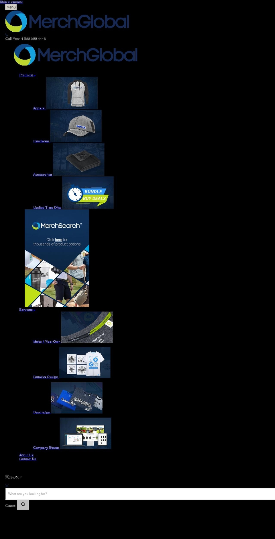 merchglobal.com shopify website screenshot