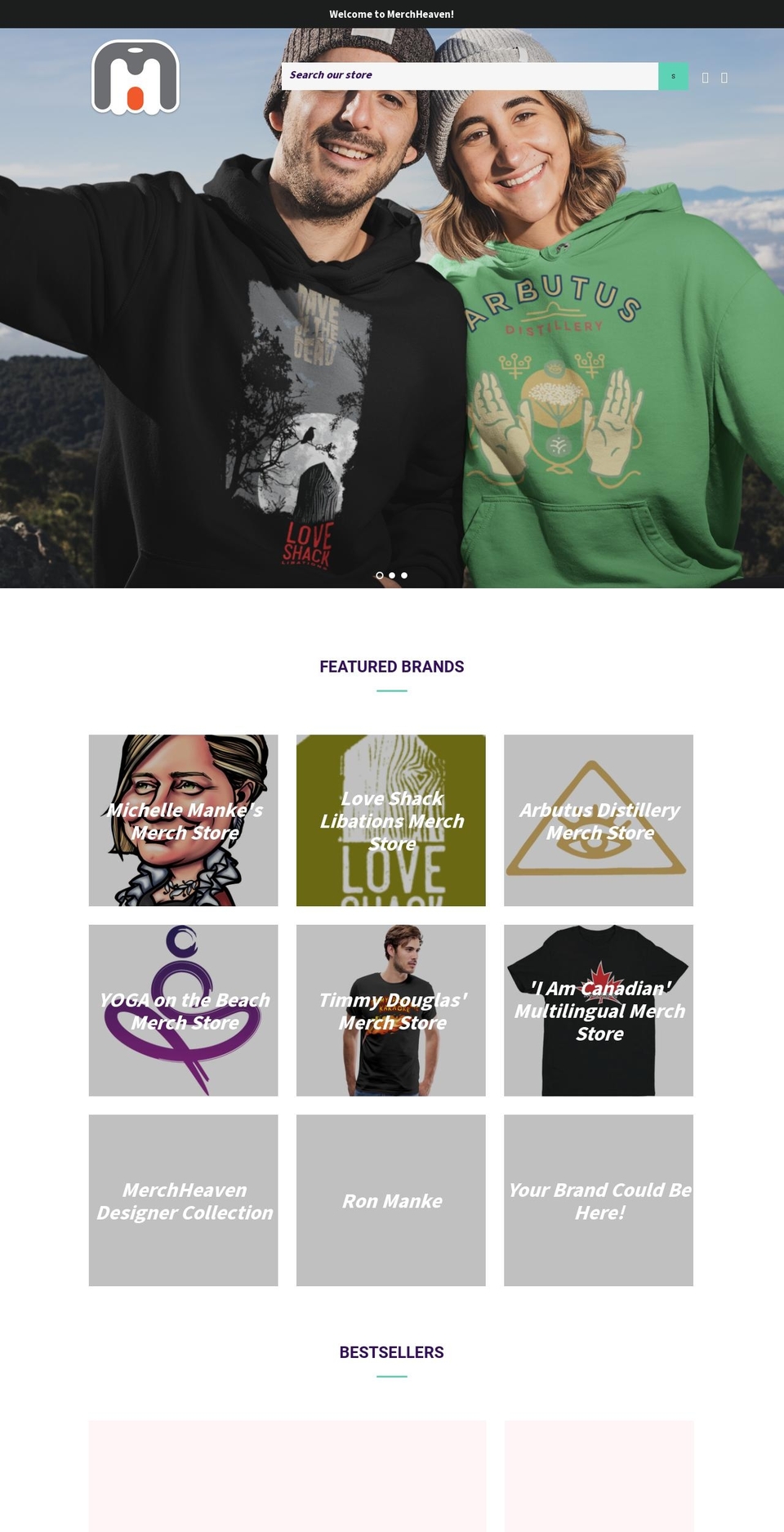 merchheaven.com shopify website screenshot