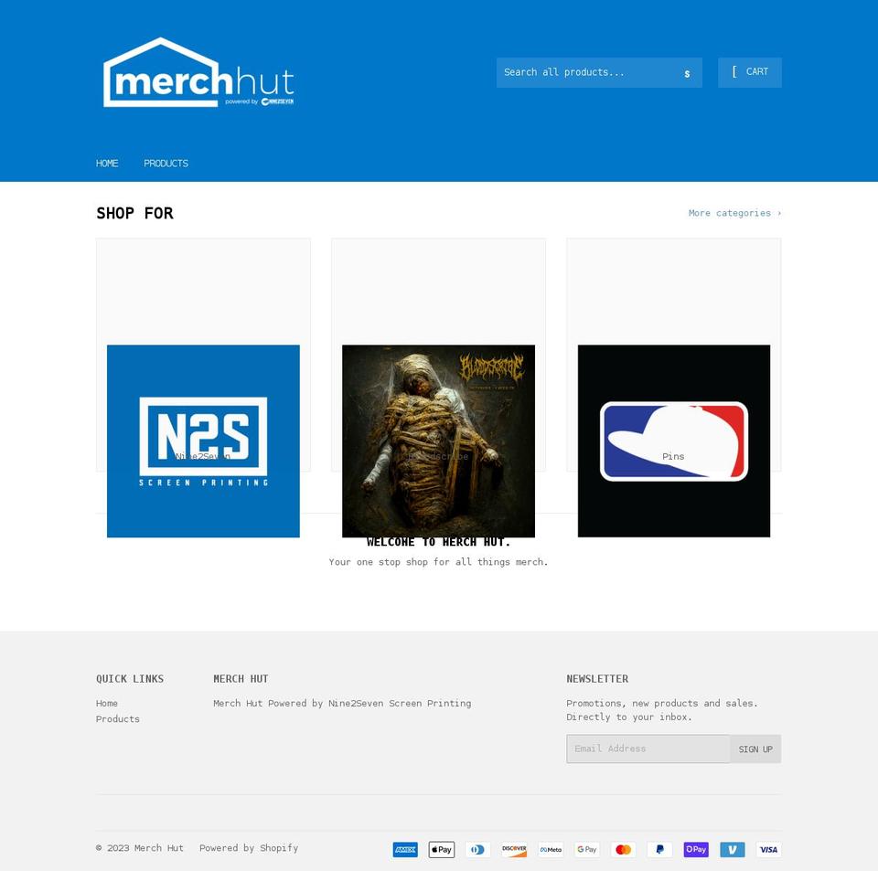 merchhut.net shopify website screenshot