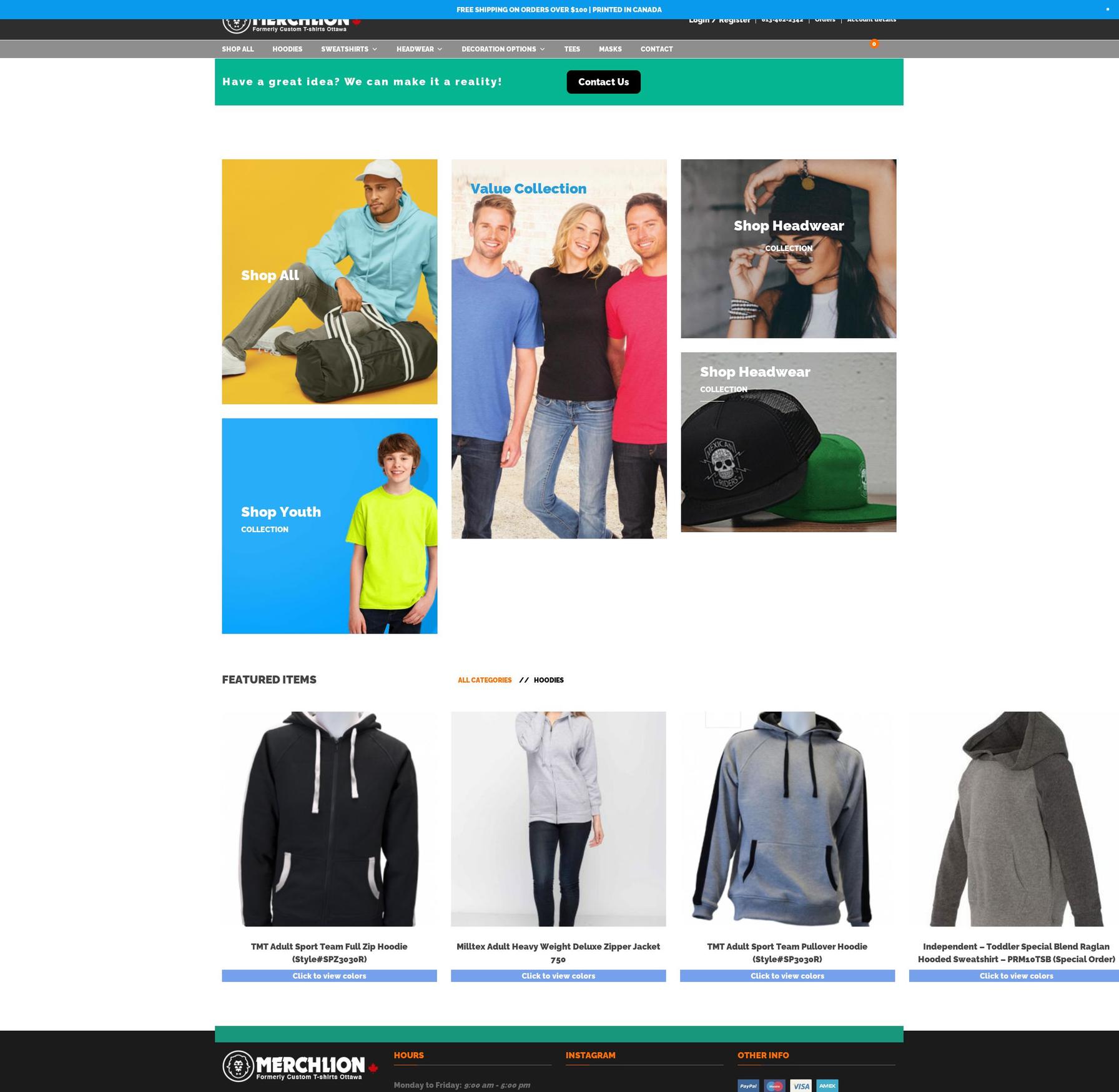 merchlion.com — Shopify storefront screenshot