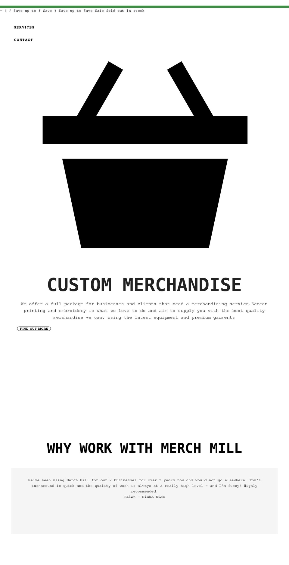 merchmill.com shopify website screenshot