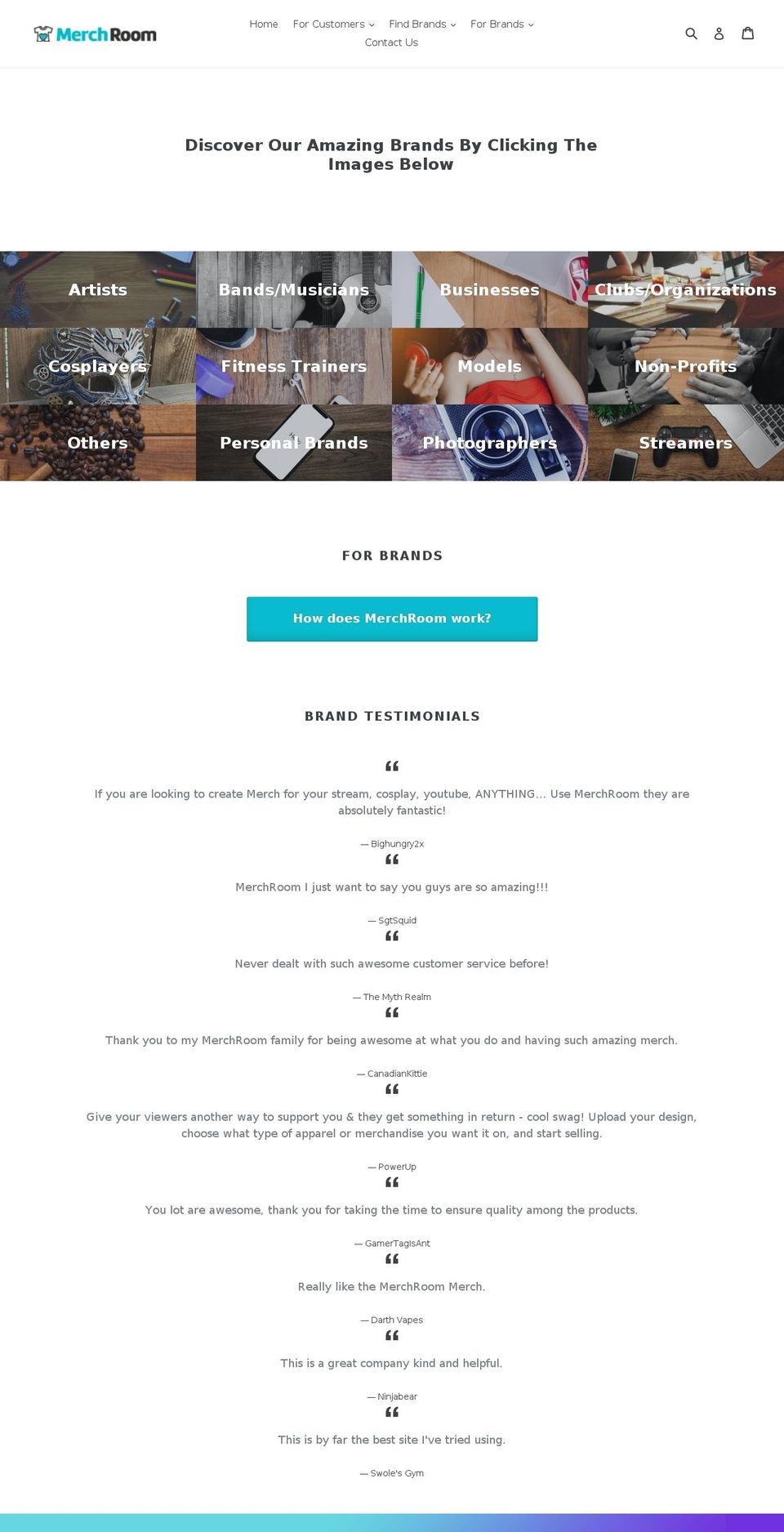 merchroom.com — Shopify storefront screenshot
