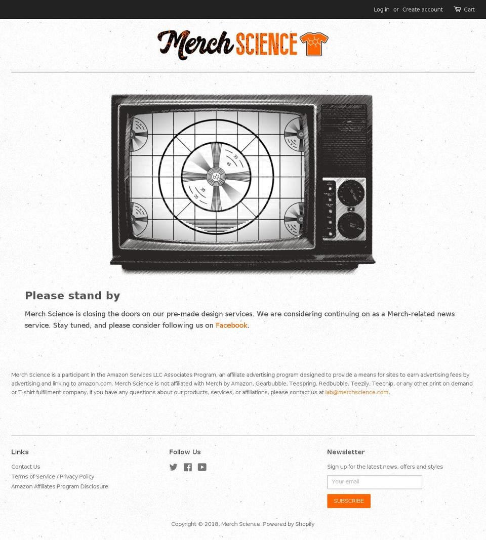merchscience.com shopify website screenshot
