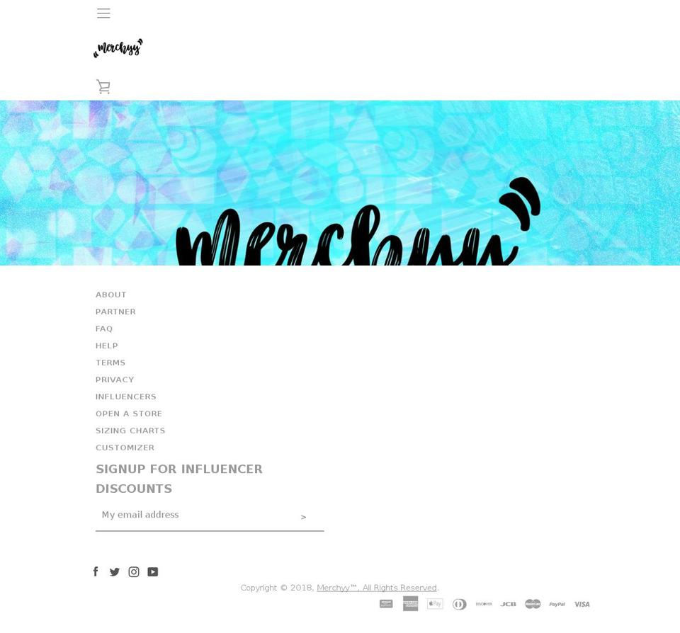 merchyy.com shopify website screenshot