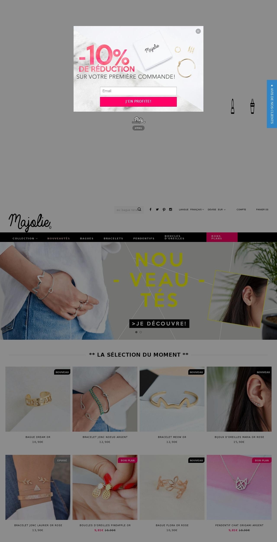merci-majolie.com shopify website screenshot