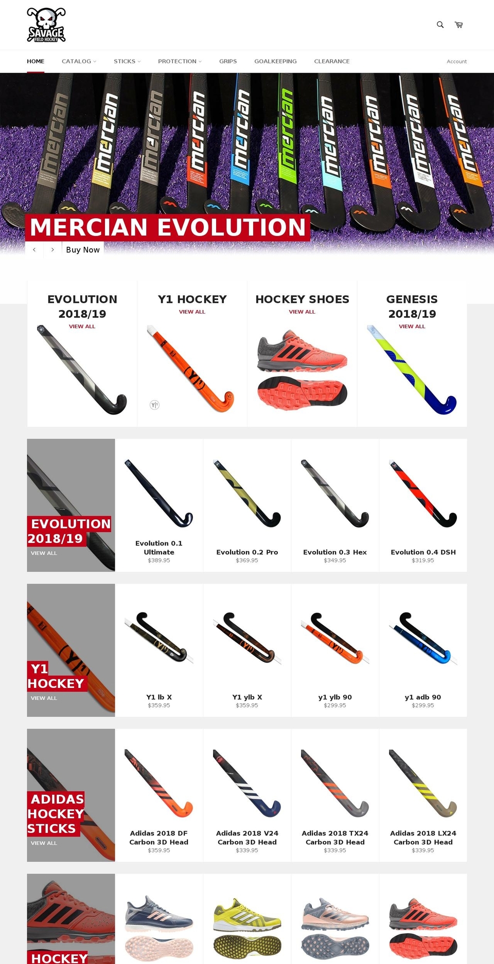 mercianfieldhockey.com — Shopify storefront screenshot