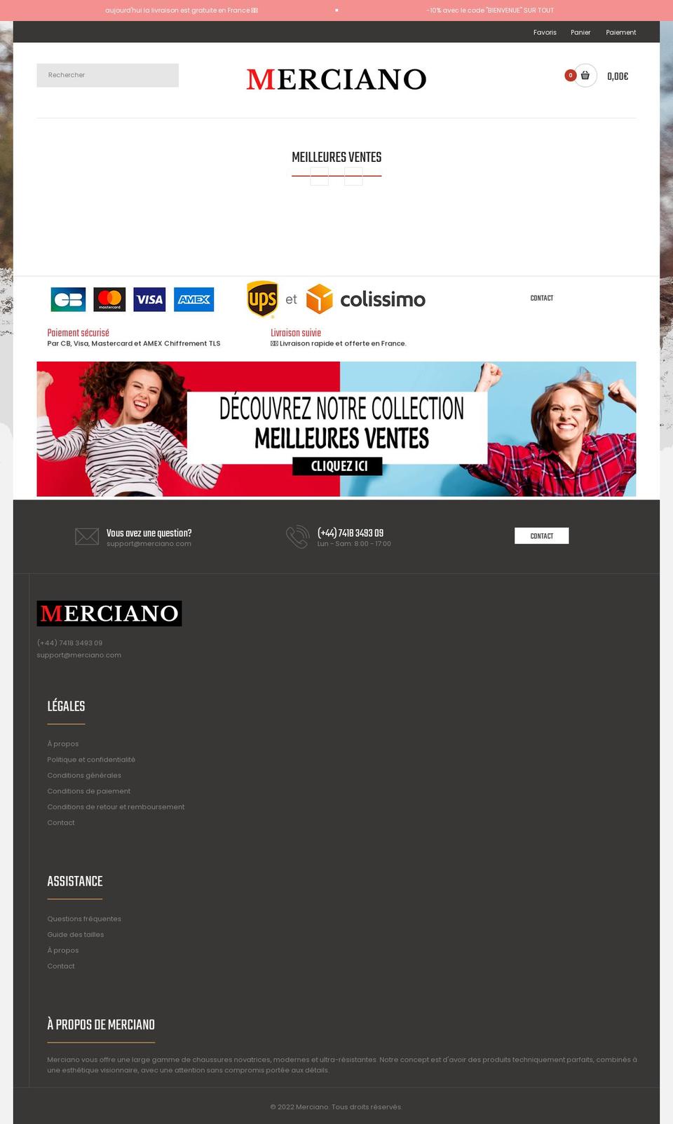 merciano.com shopify website screenshot