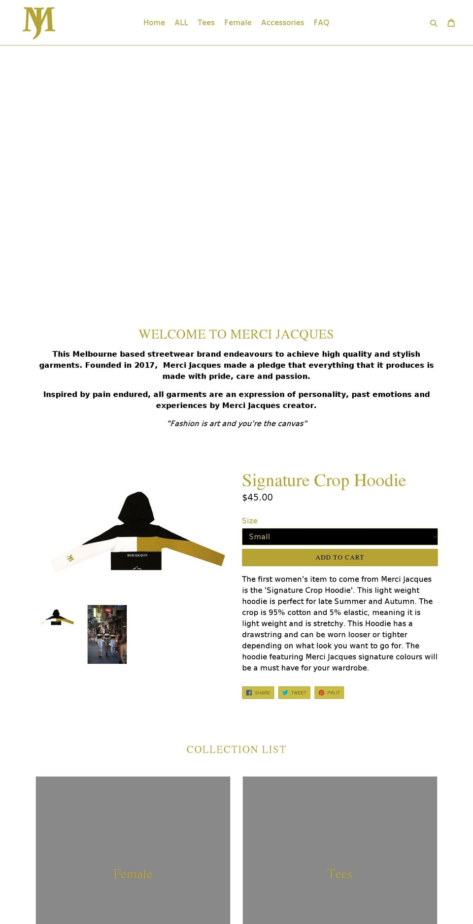 mercijacques.com shopify website screenshot
