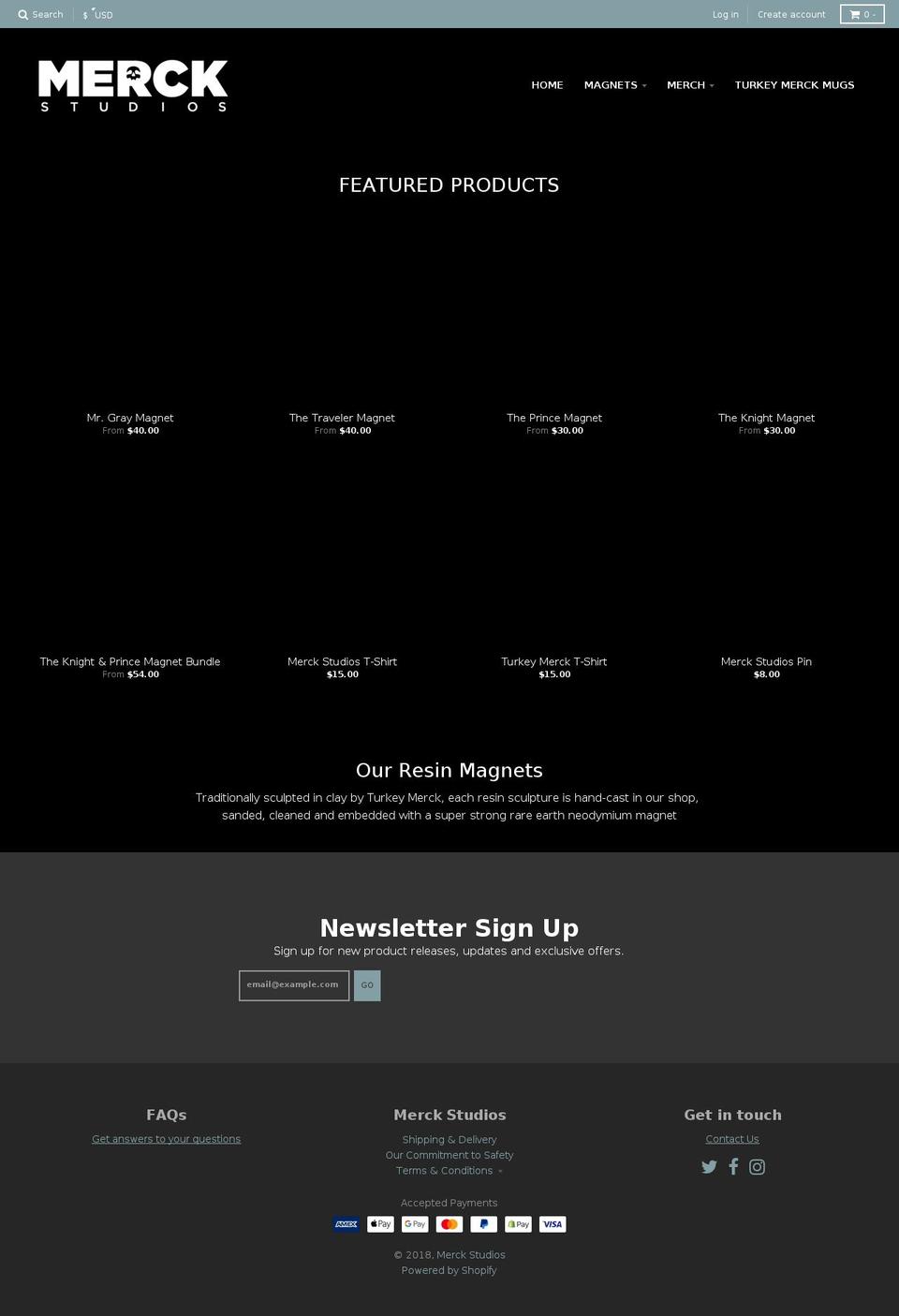 merckstudios.com — Shopify storefront screenshot
