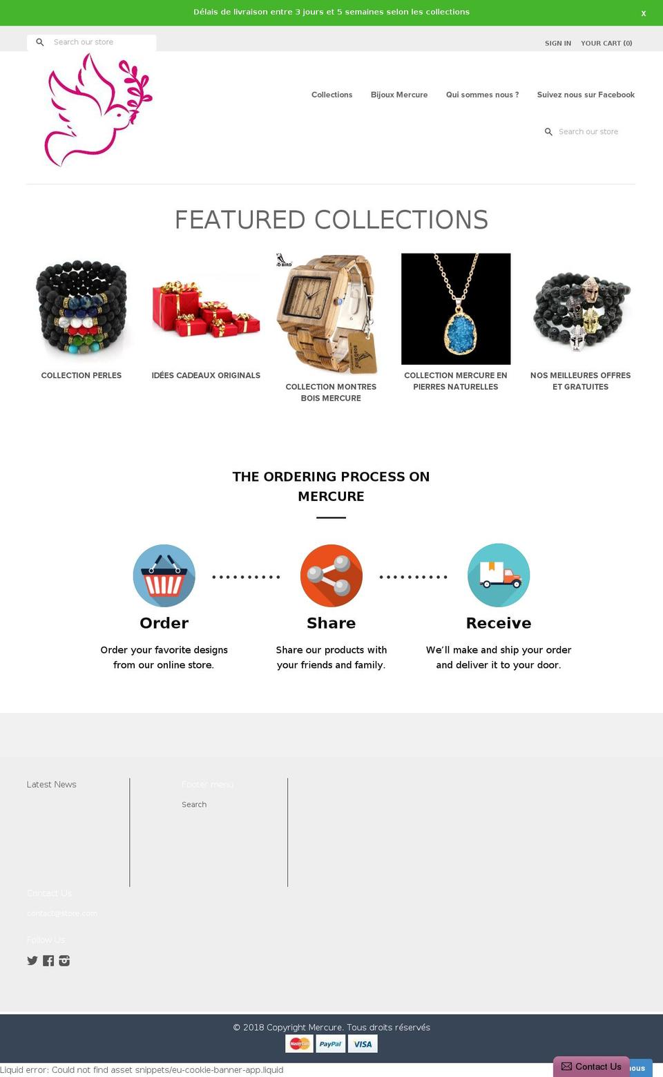 mercureshop.com — Shopify storefront screenshot