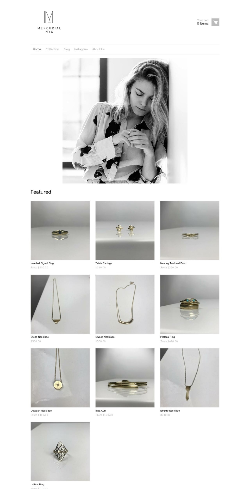 mercurialnyc.com — Shopify storefront screenshot