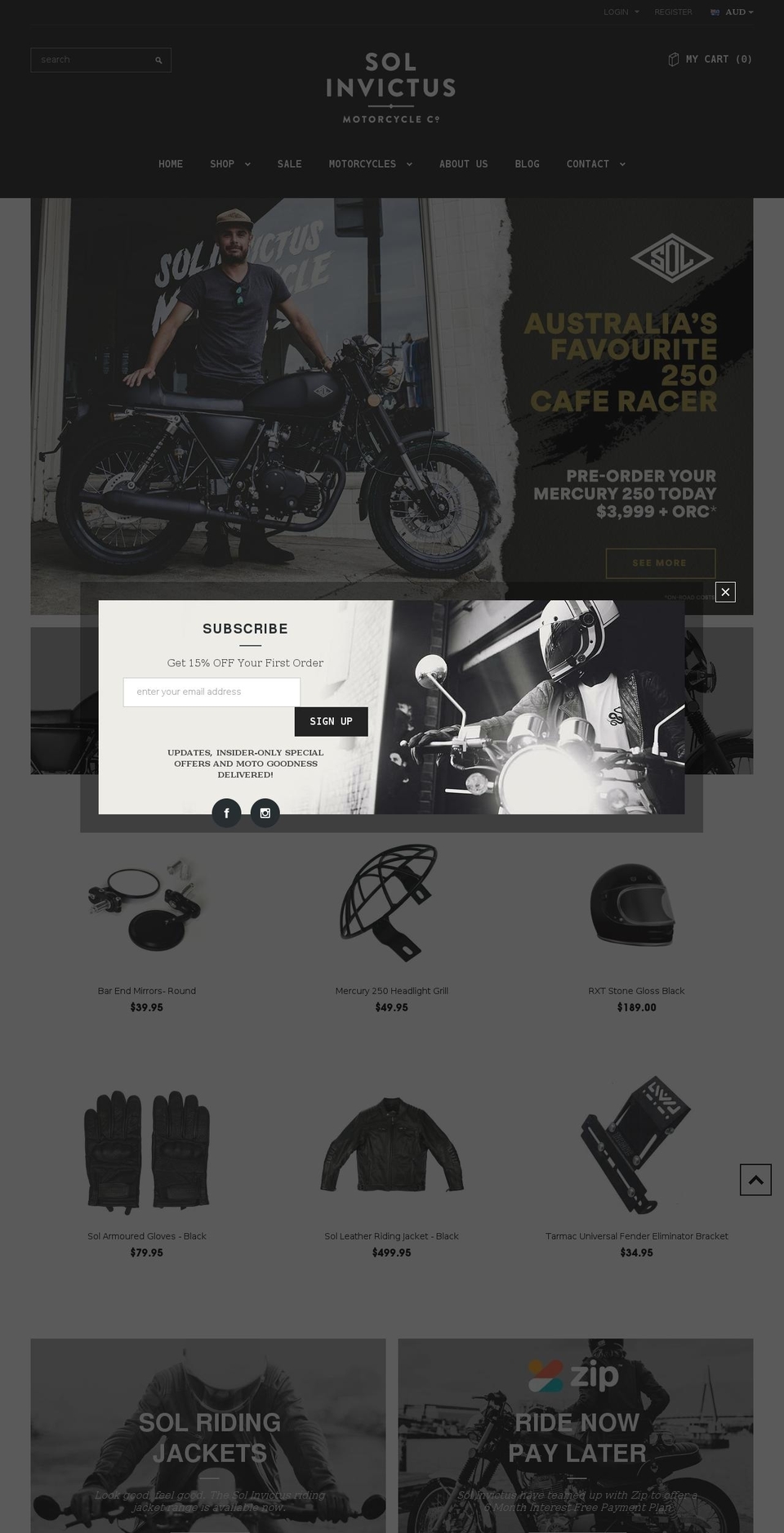 gentleman-theme-package Shopify theme site example mercurycaferacer.com