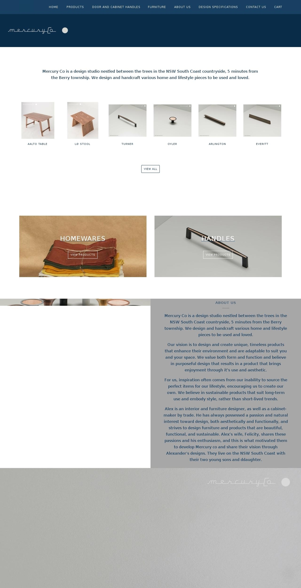 mercuryco.com.au shopify website screenshot