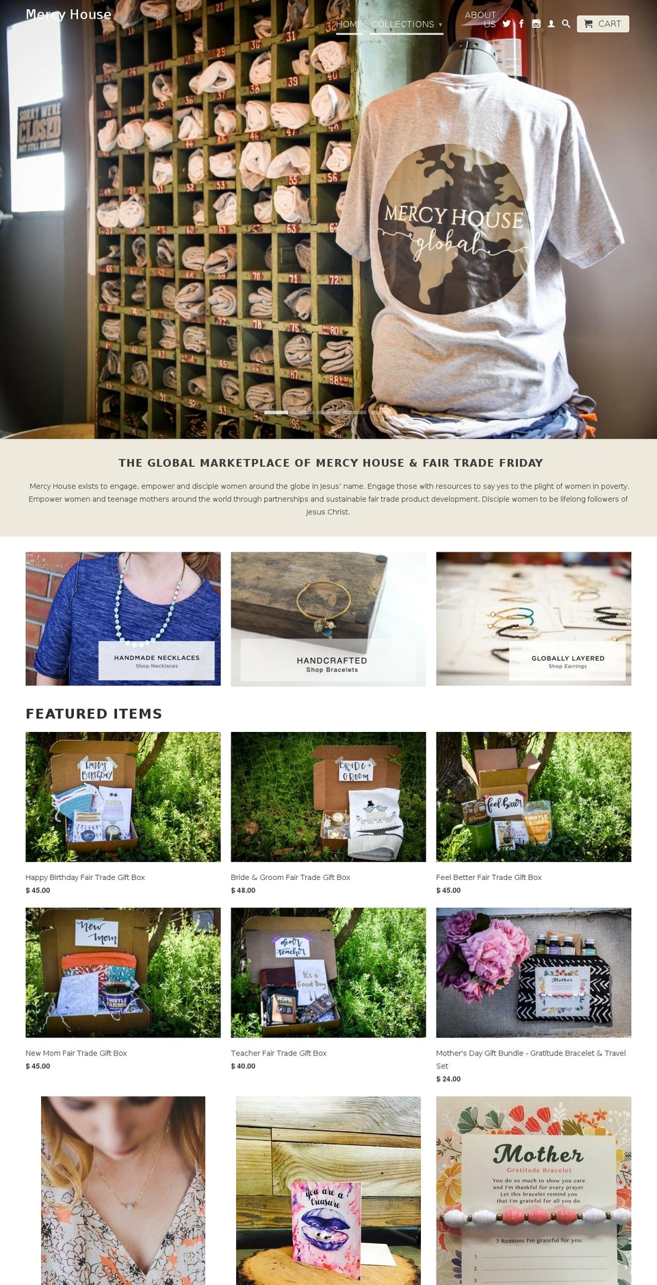 mercy-house.myshopify.com shopify website screenshot