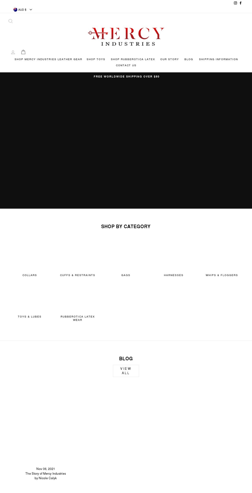 mercyindustries.com shopify website screenshot