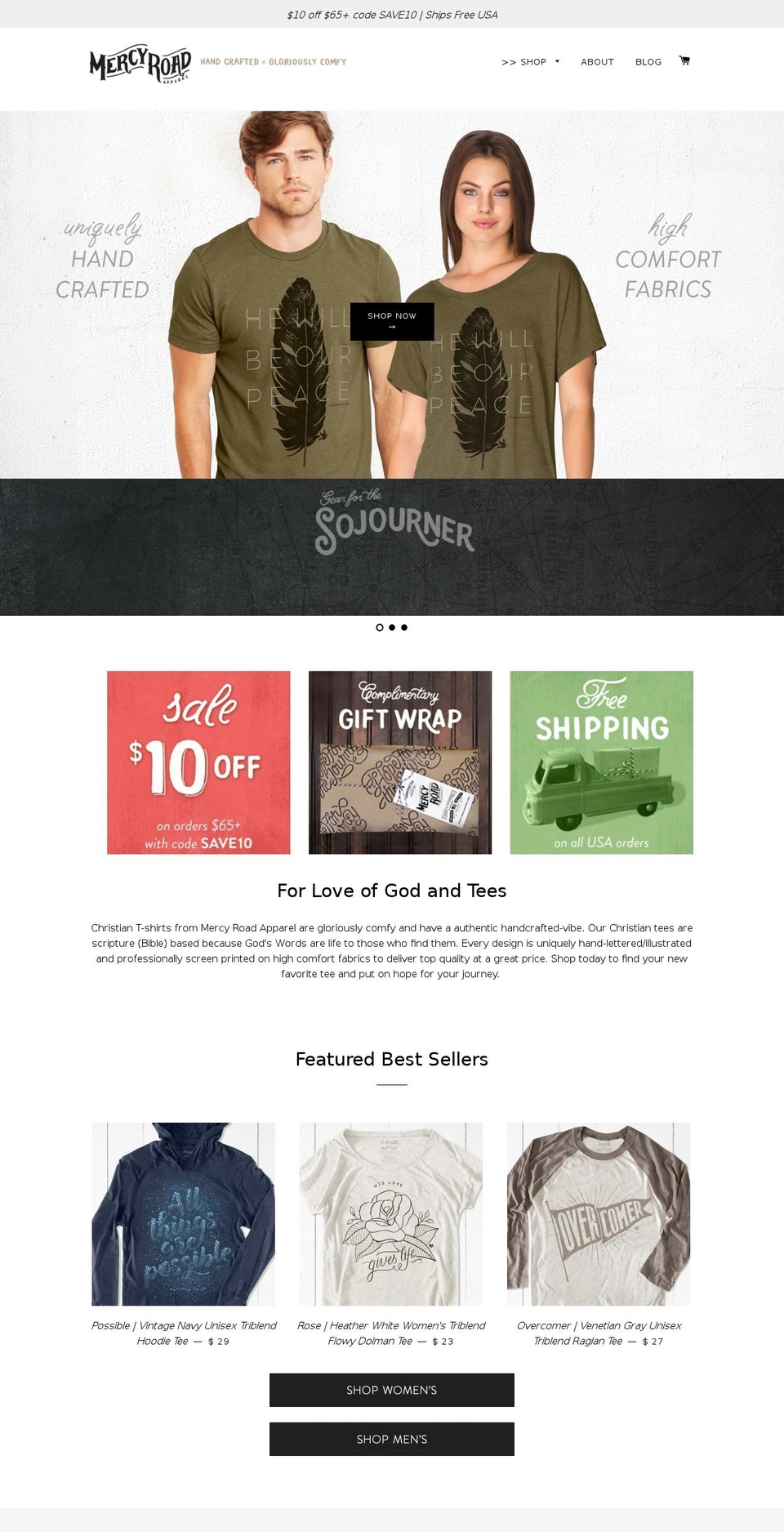 mercyroadapparel.com shopify website screenshot