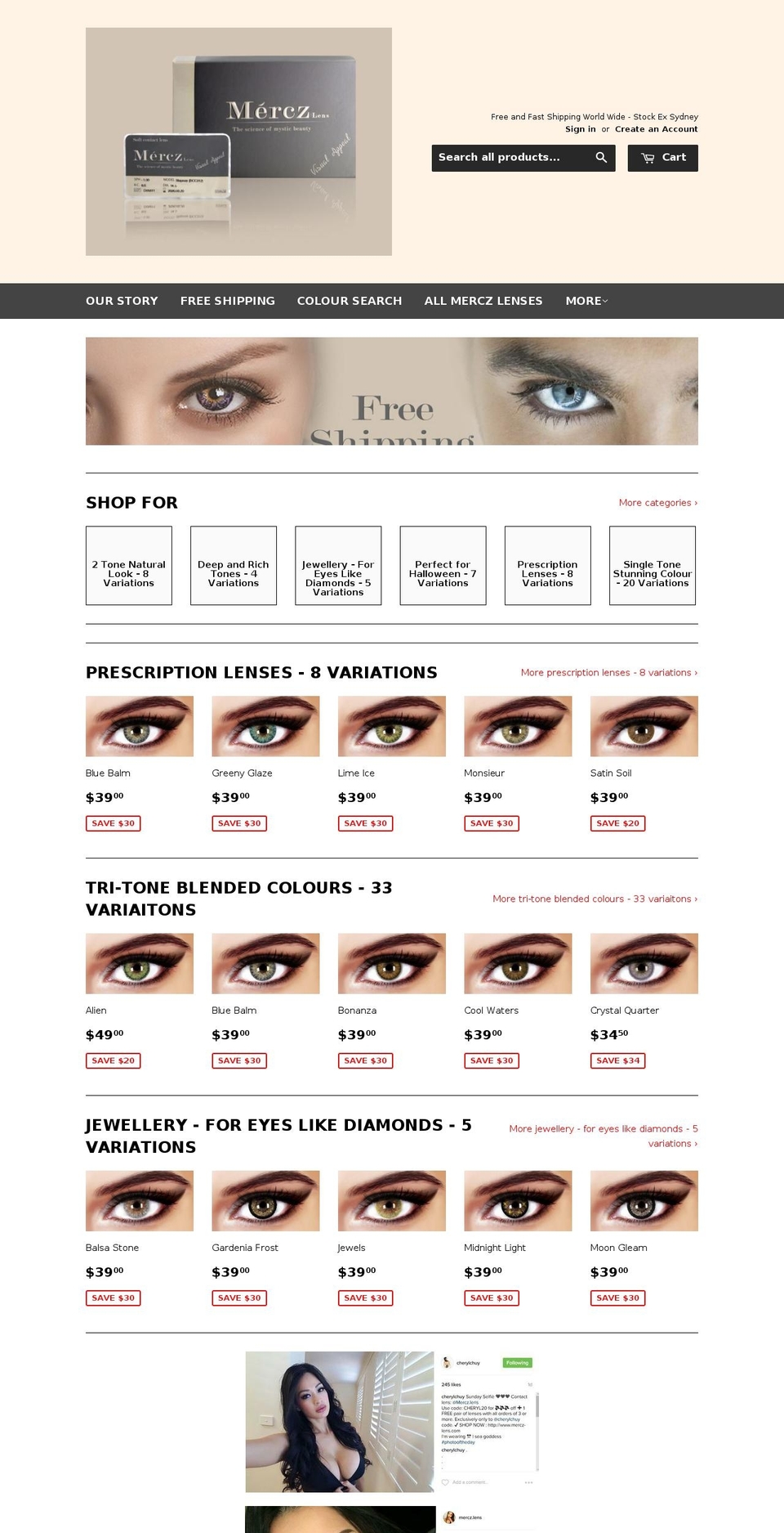 mercz-lens.com shopify website screenshot