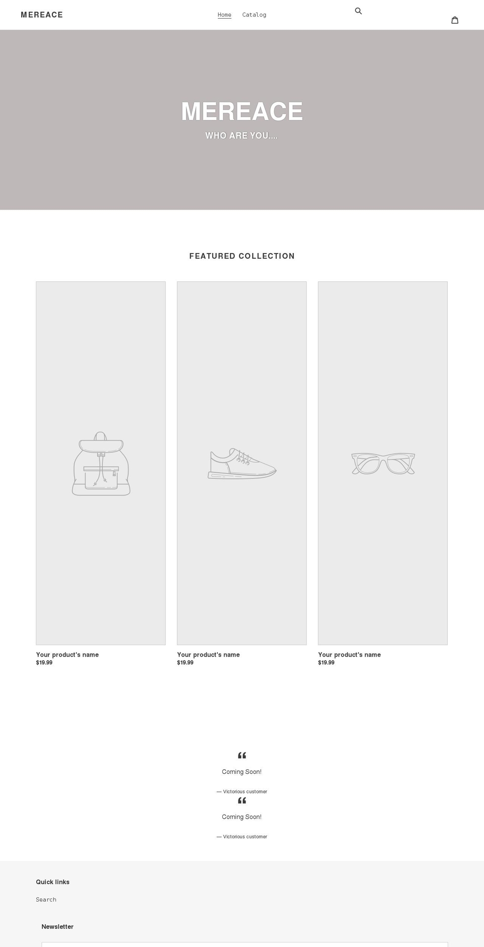 mereace.com shopify website screenshot