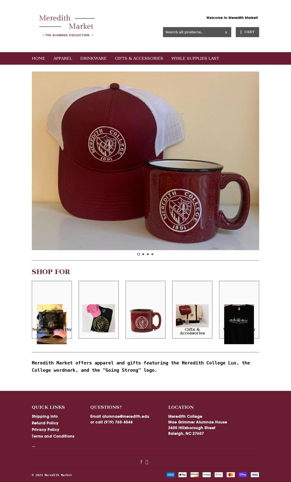 meredithmarket.com shopify website screenshot