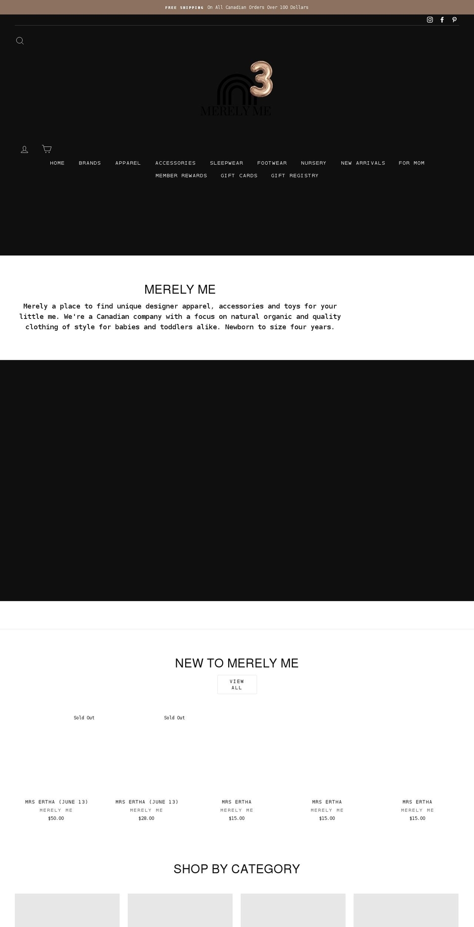 merelyme.ca shopify website screenshot