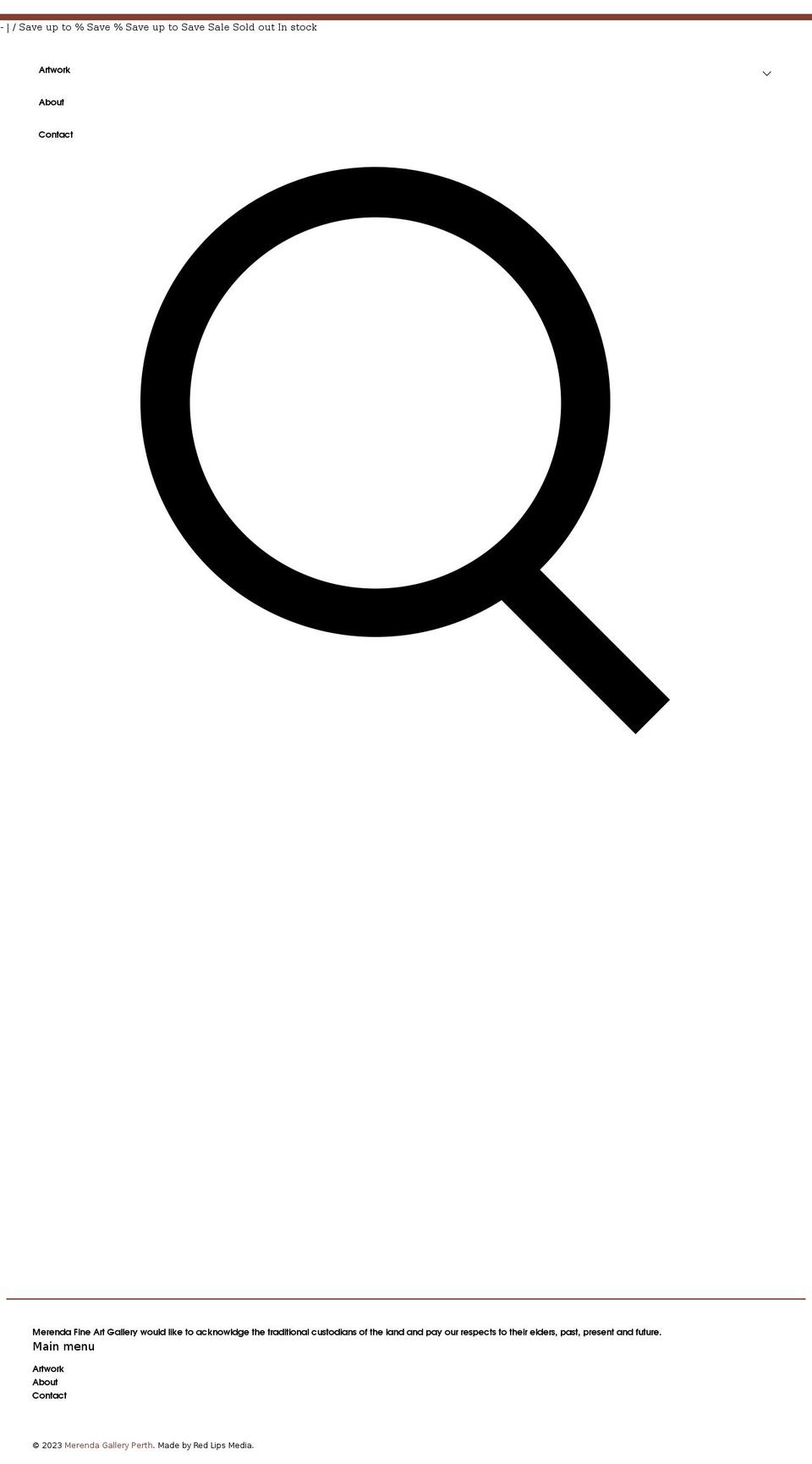 merendagallery.com.au shopify website screenshot