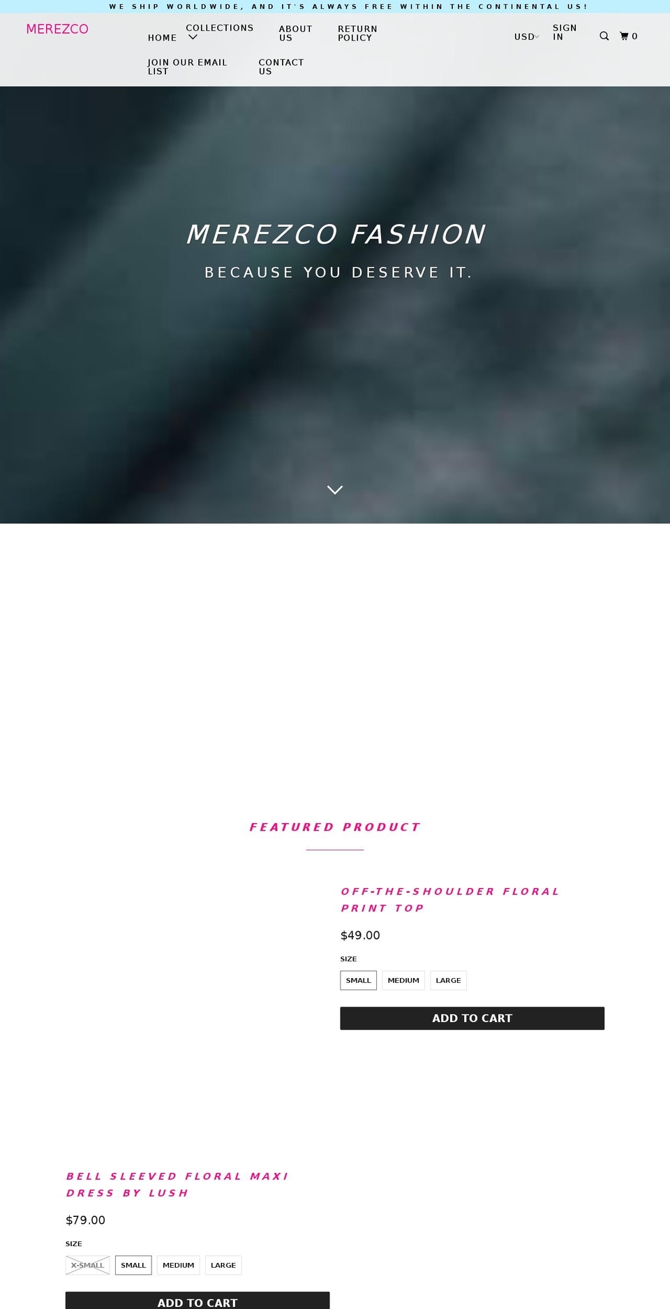 merezco.com shopify website screenshot