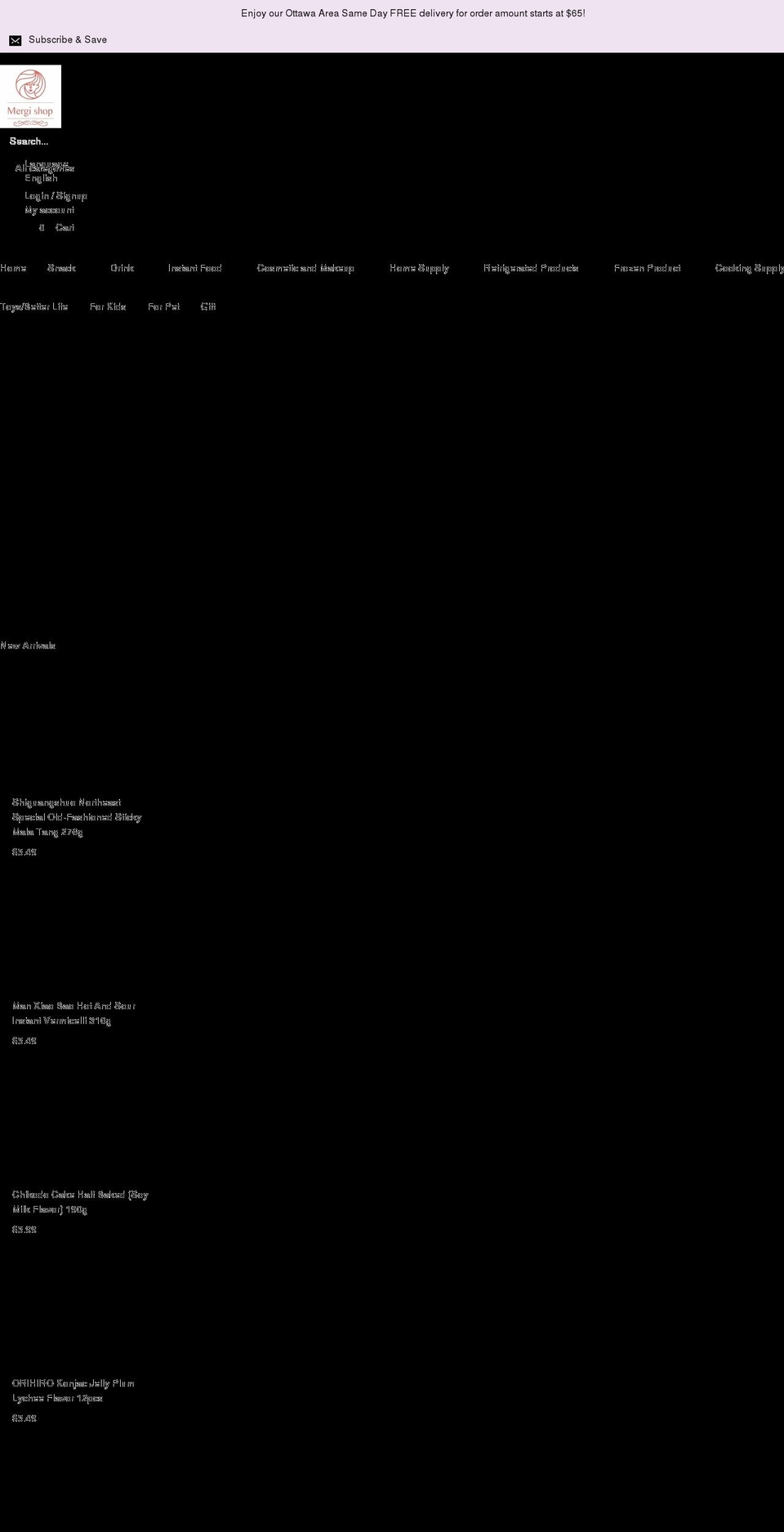 mergishop.com shopify website screenshot