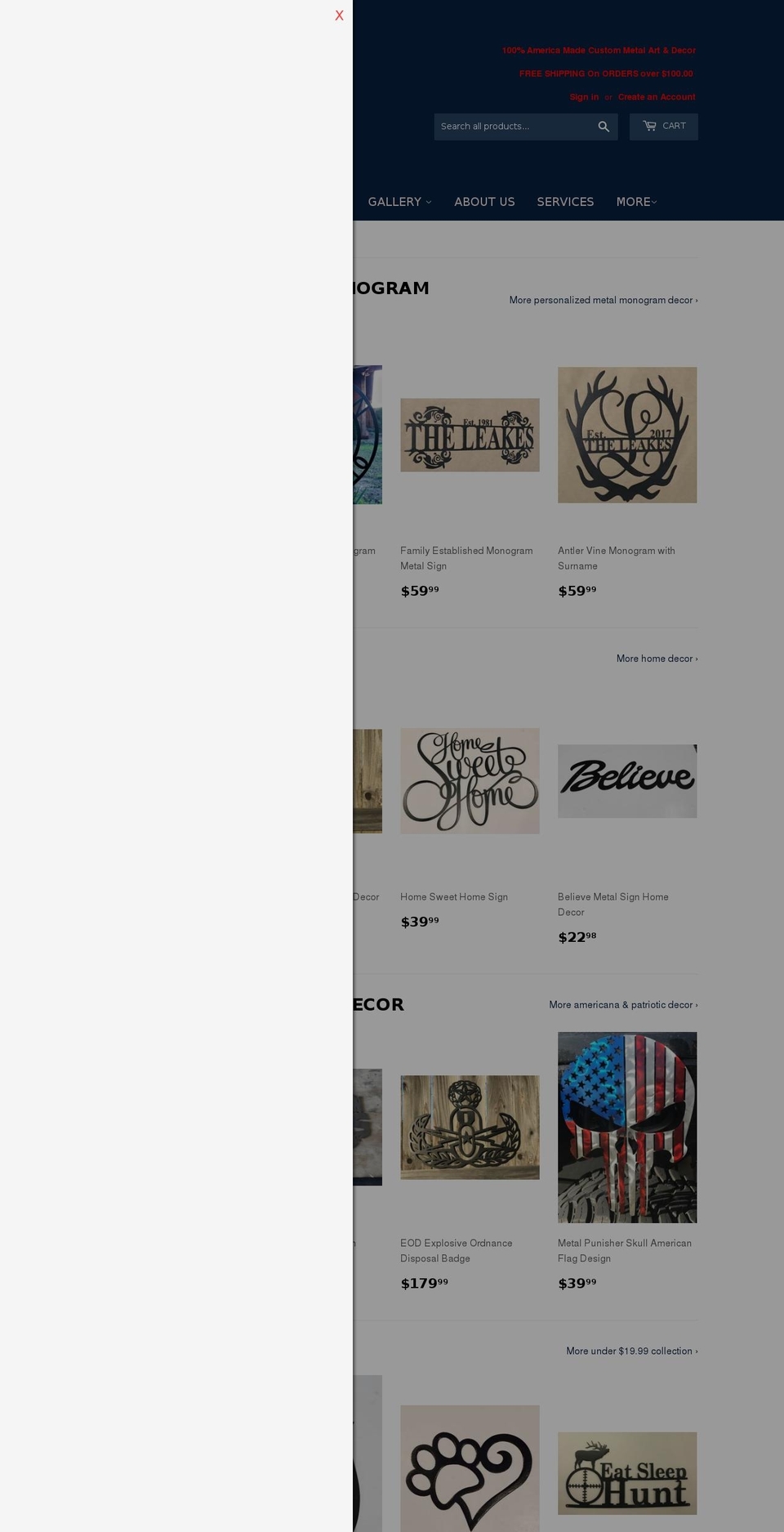 mericametal.com shopify website screenshot