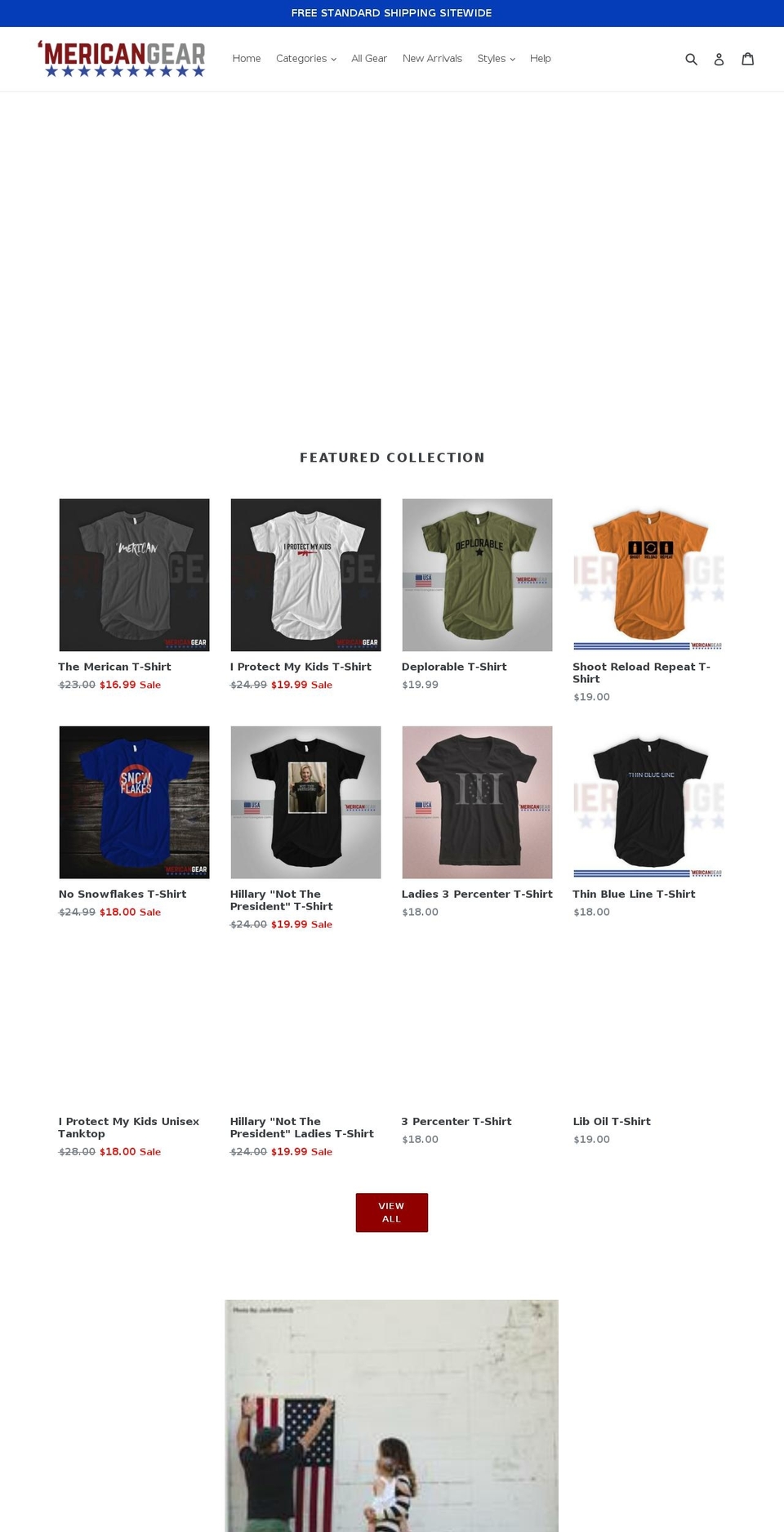 mericangear.com — Shopify storefront screenshot