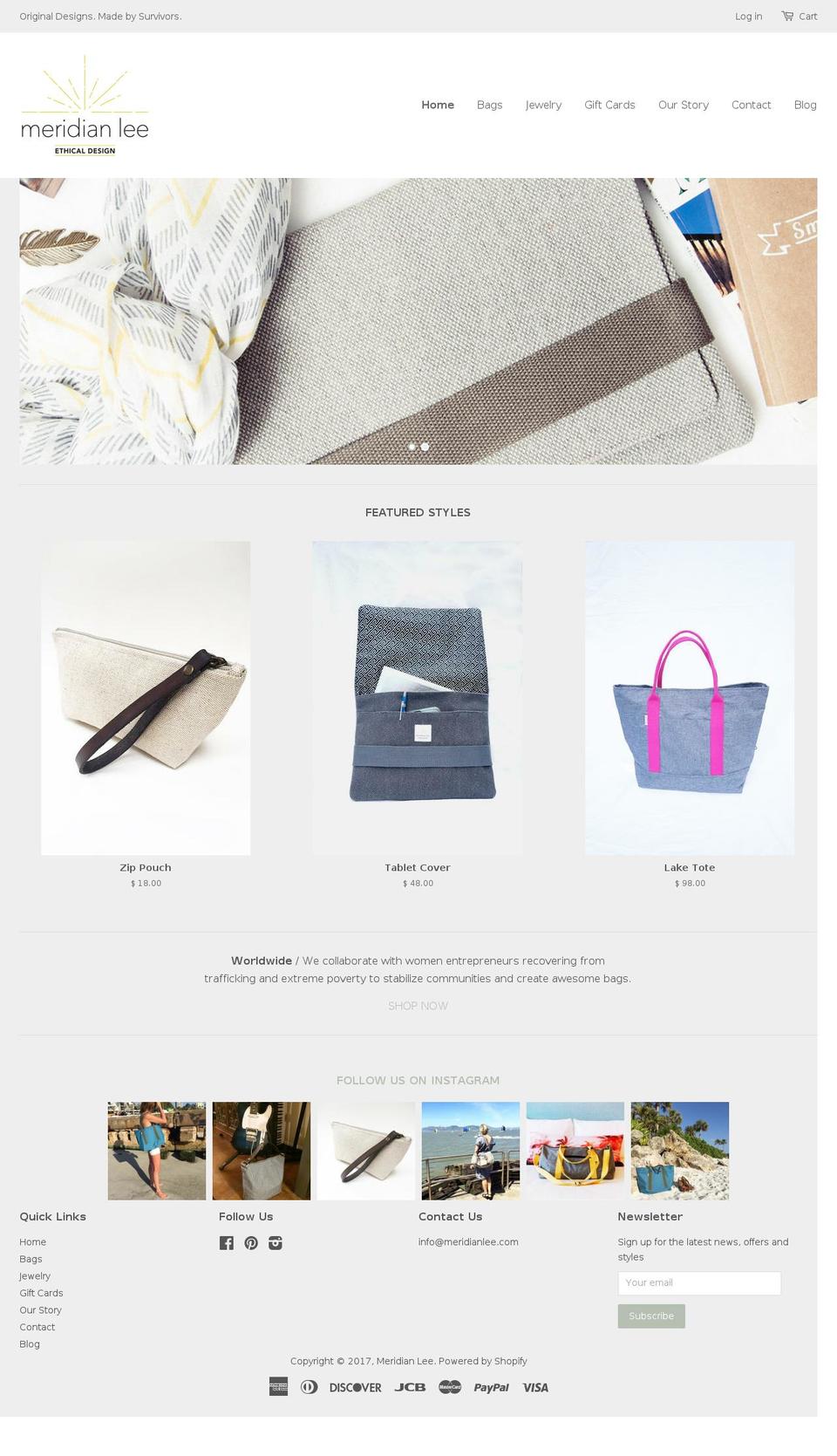 Ira Shopify theme site example meridianlee.com