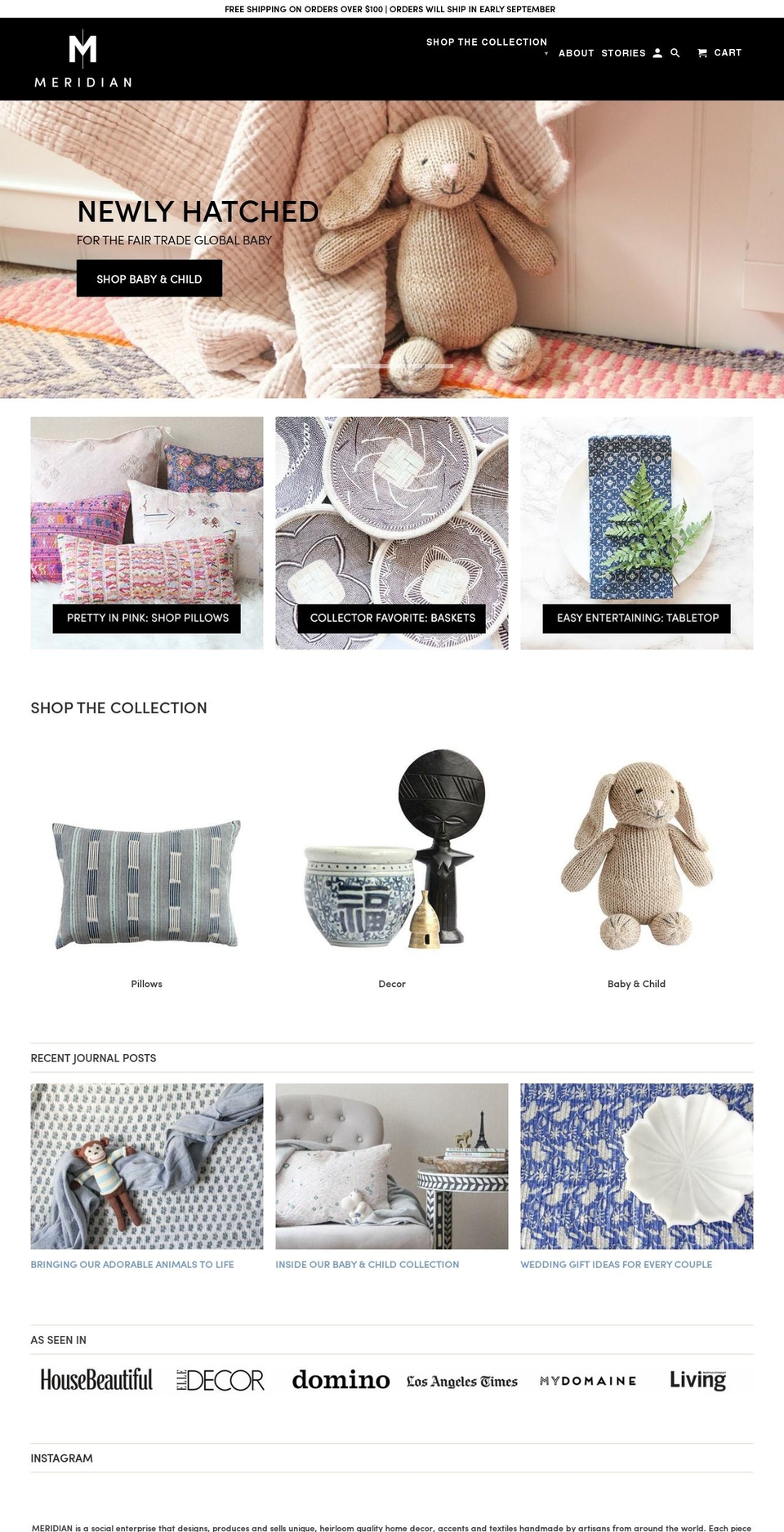 November Shopify theme site example meridianny.com