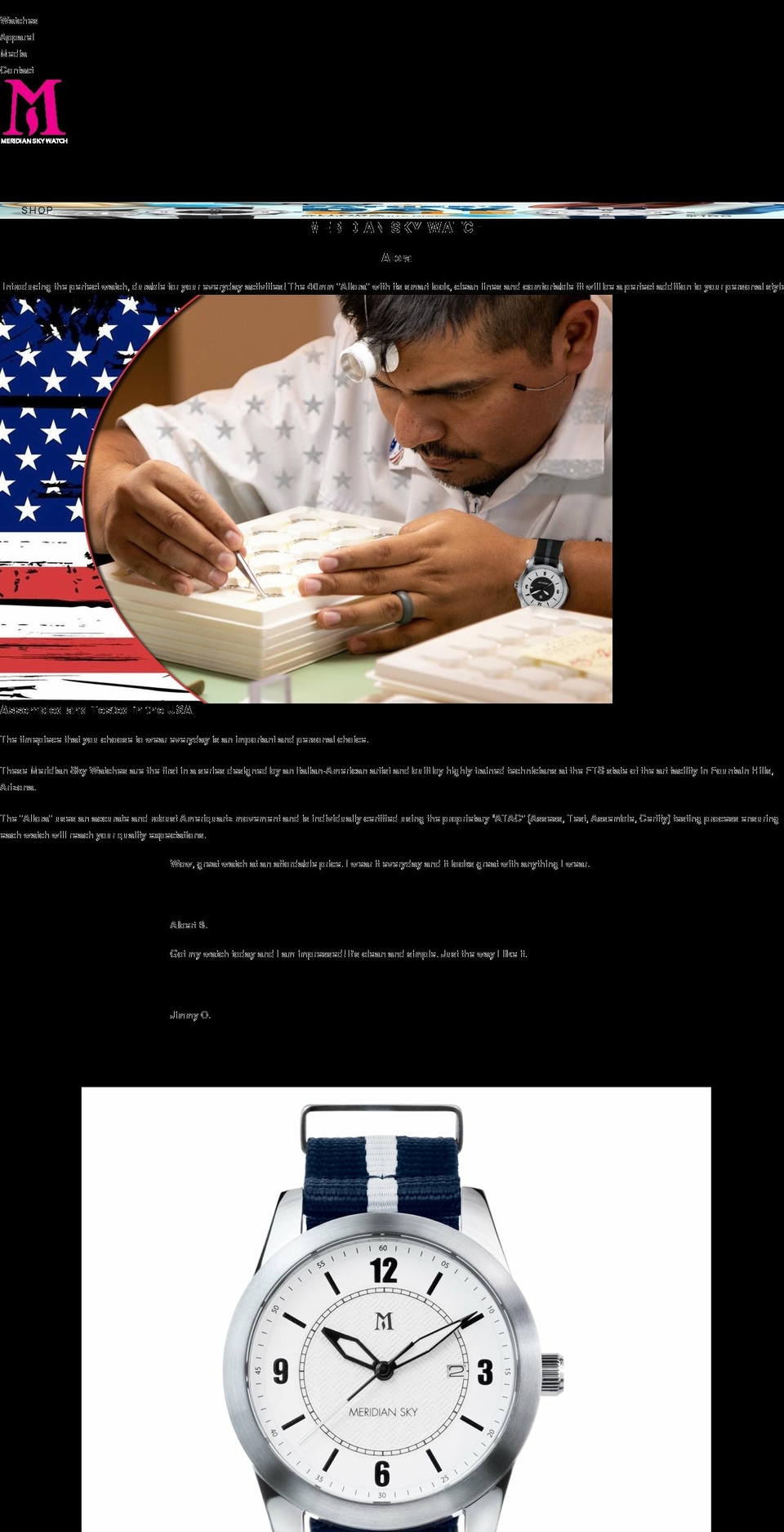 meridianskywatch.com shopify website screenshot