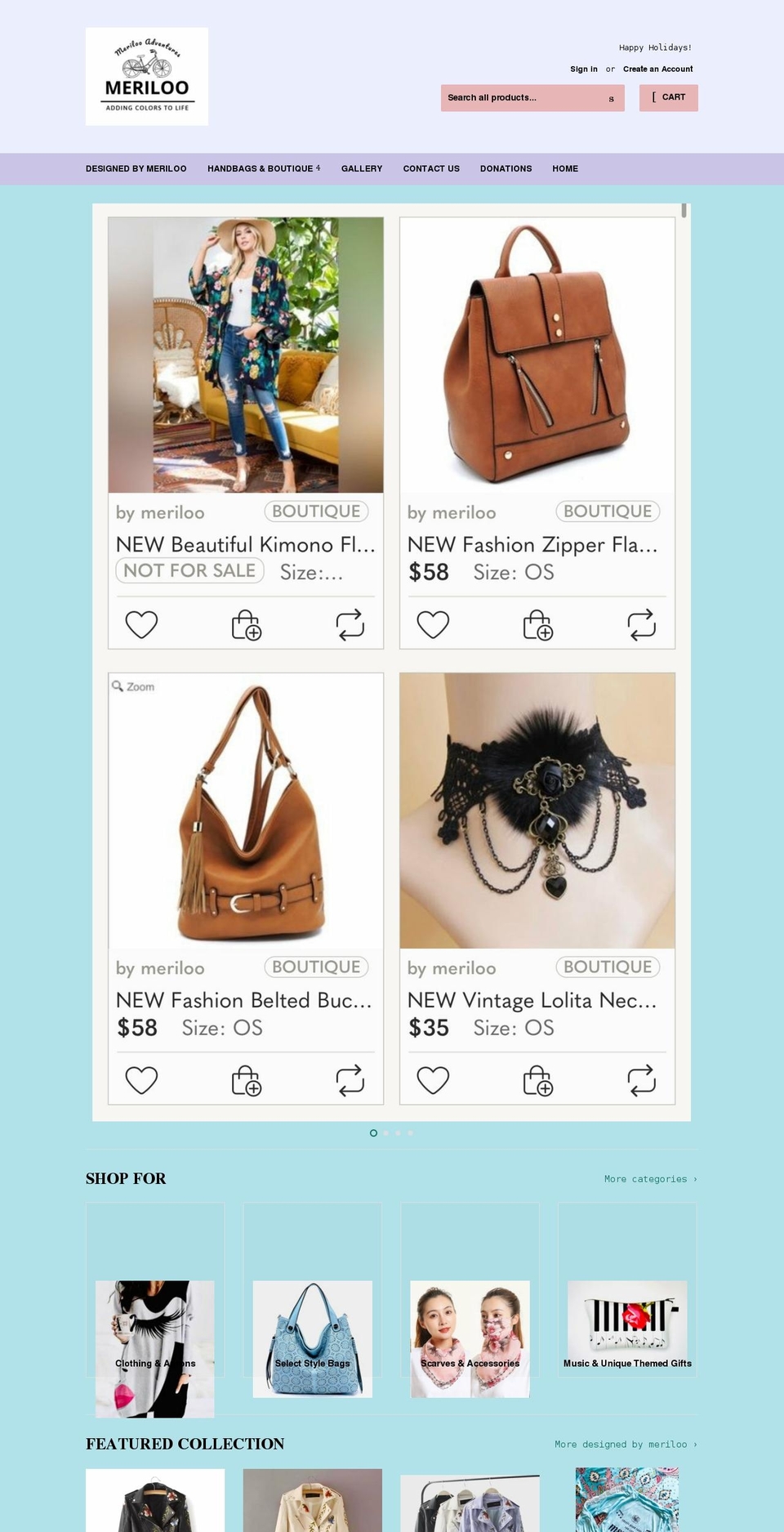meriloo.myshopify.com shopify website screenshot