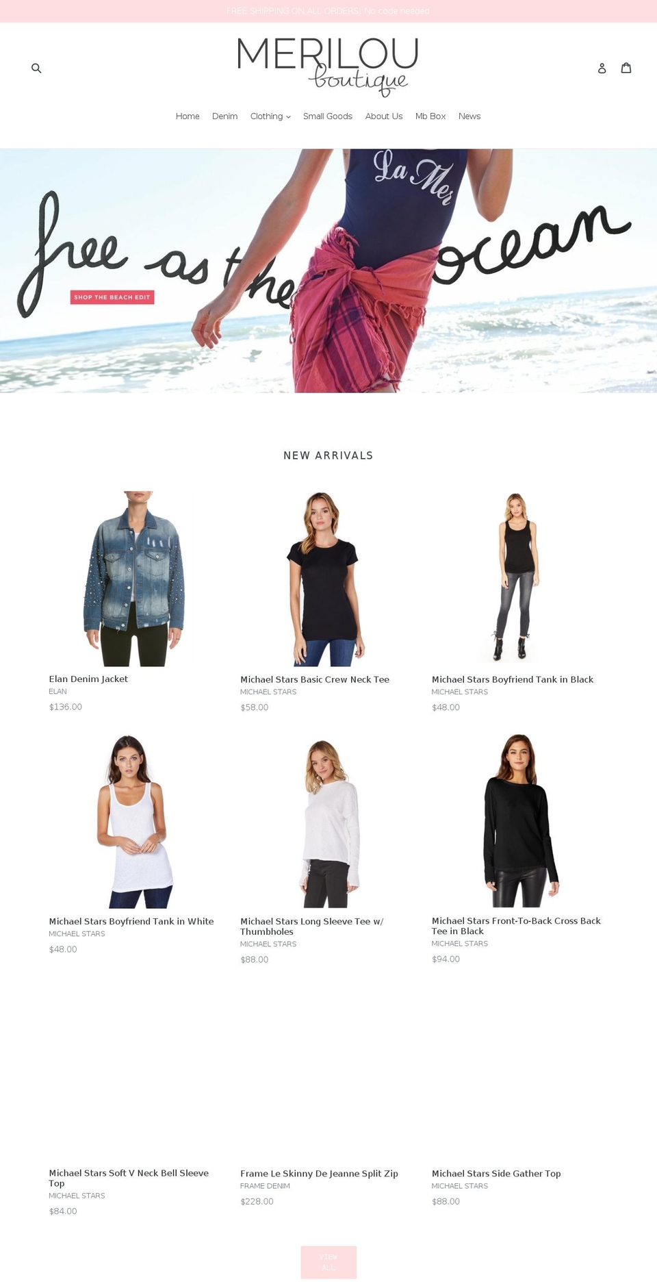merilouboutique.com — Shopify storefront screenshot