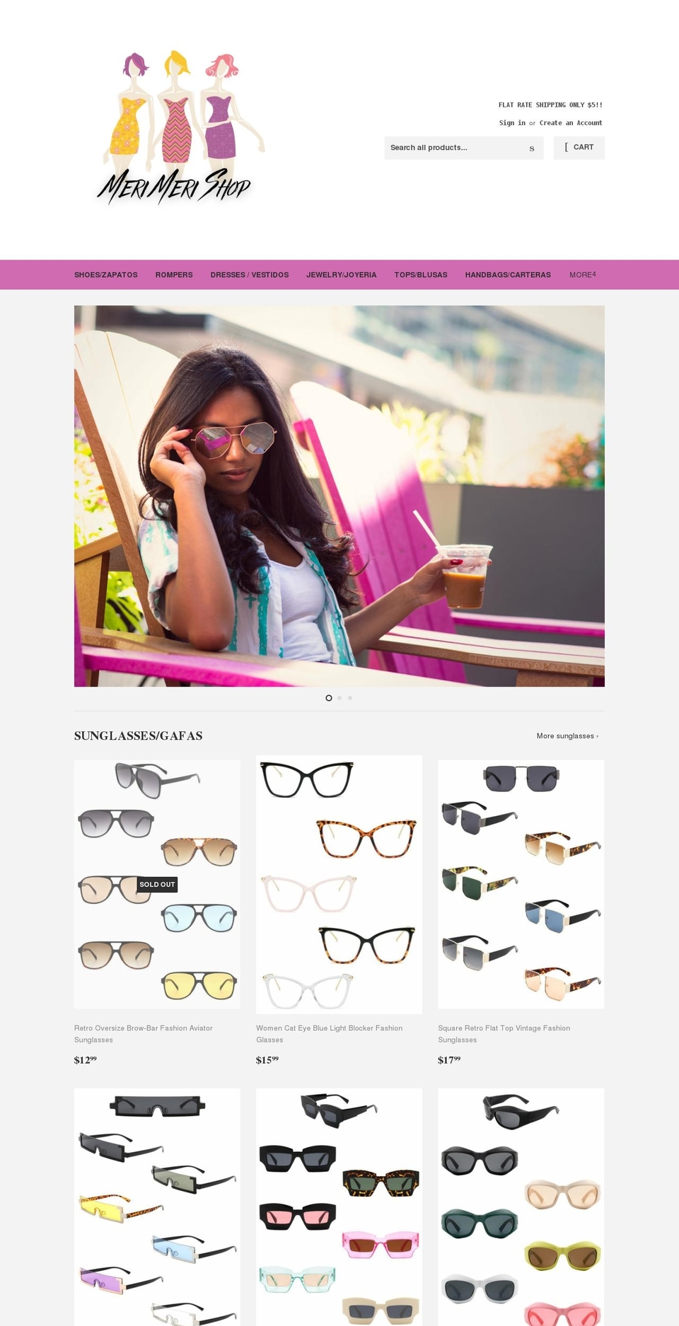 merimerishop.com shopify website screenshot
