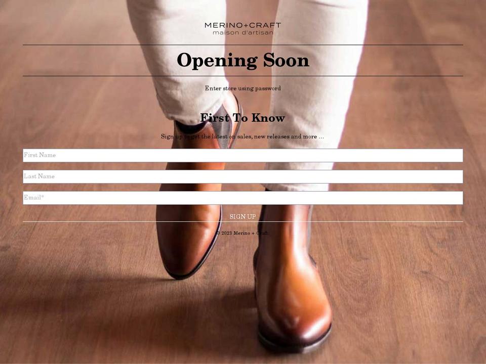 merinoandcraft.com shopify website screenshot