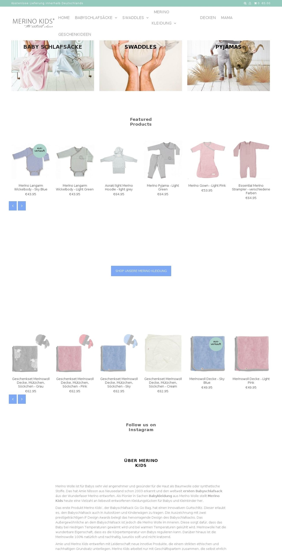 merinobaby.de shopify website screenshot