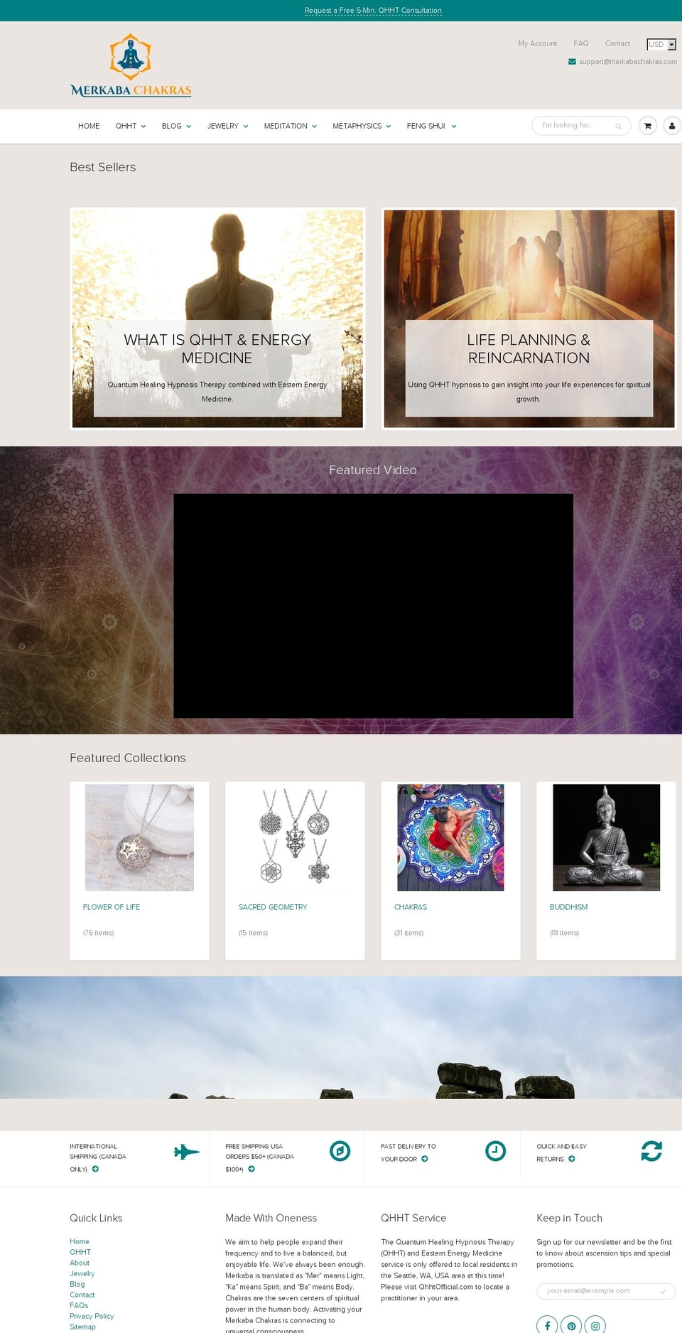 merkabachakras.com — Shopify storefront screenshot