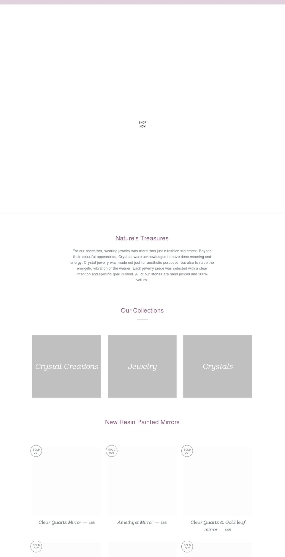 merkabahcrystals.com shopify website screenshot