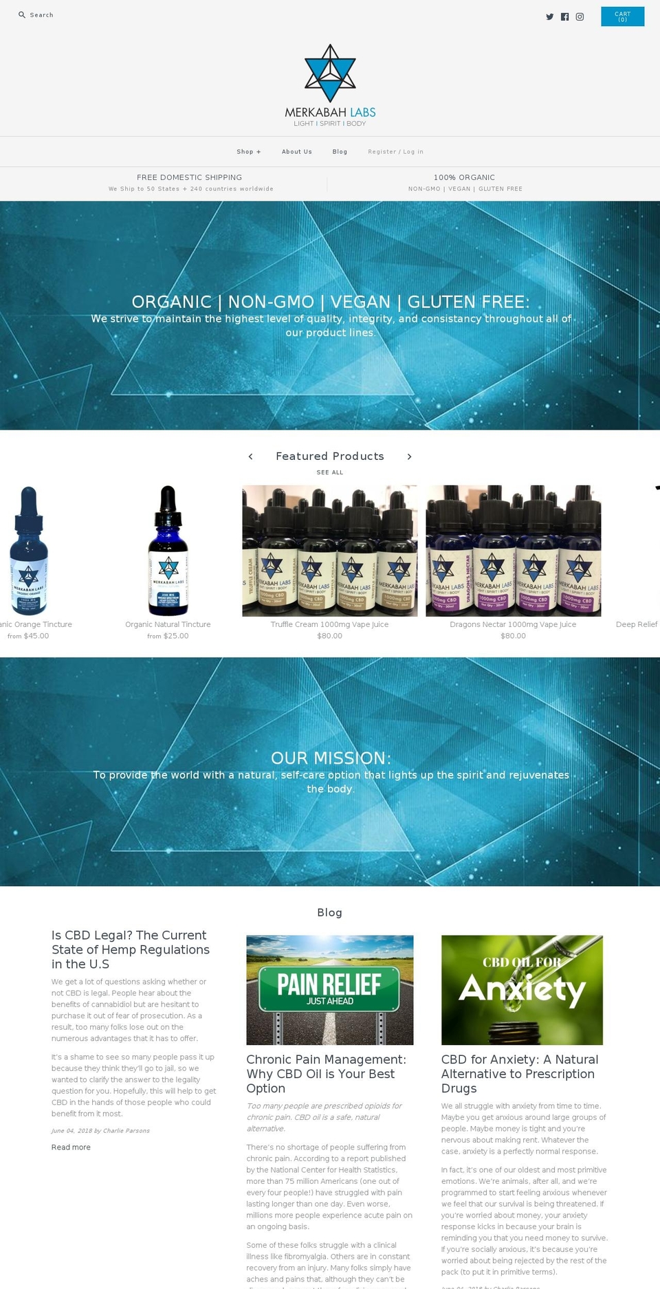 merkabahinternational.com — Shopify storefront screenshot
