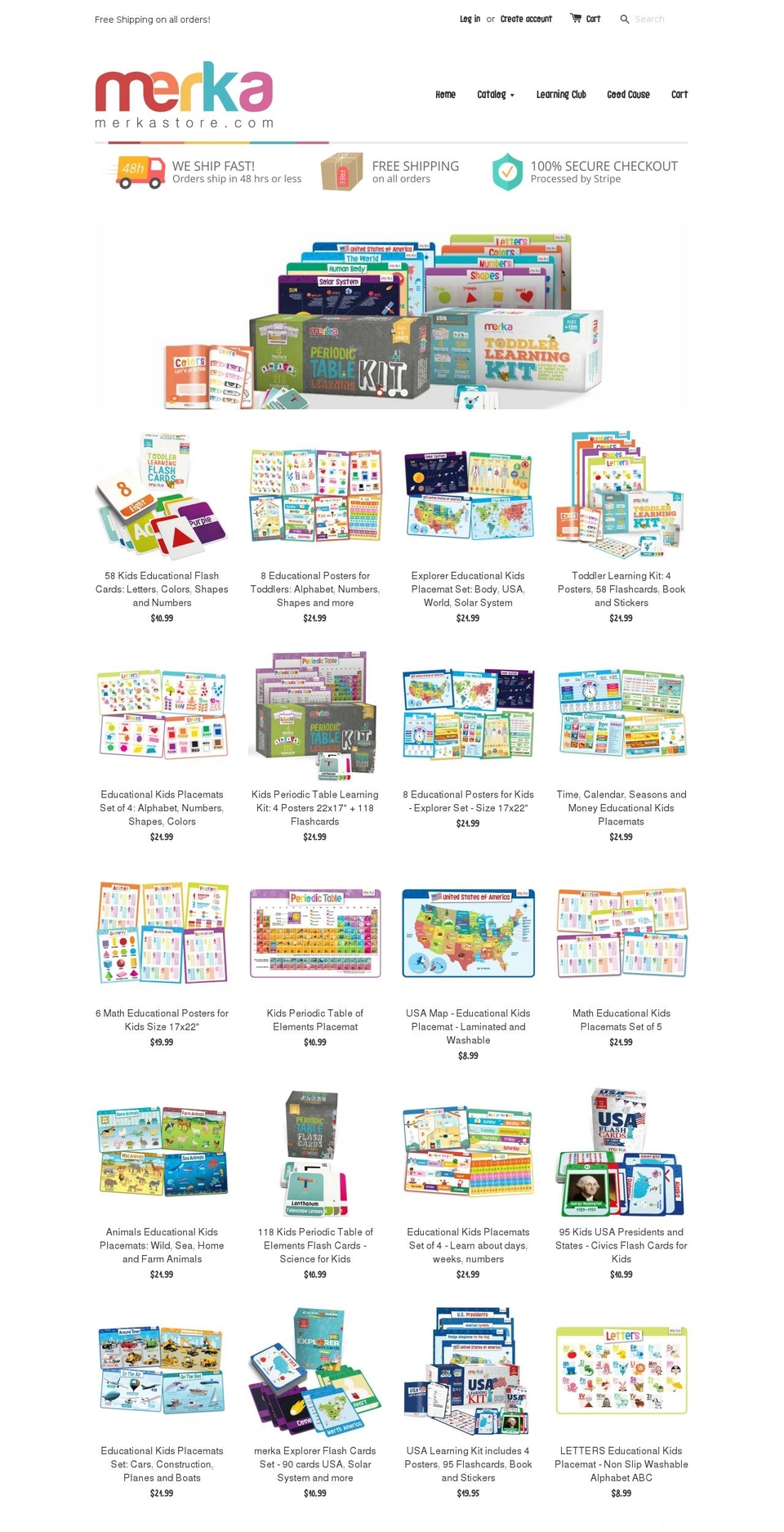 merkastore.com shopify website screenshot