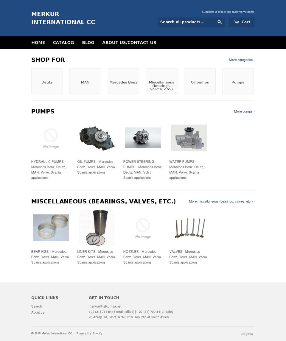 merkurint.com shopify website screenshot