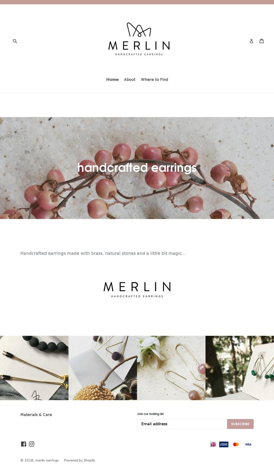 merlinearrings.com — Shopify storefront screenshot