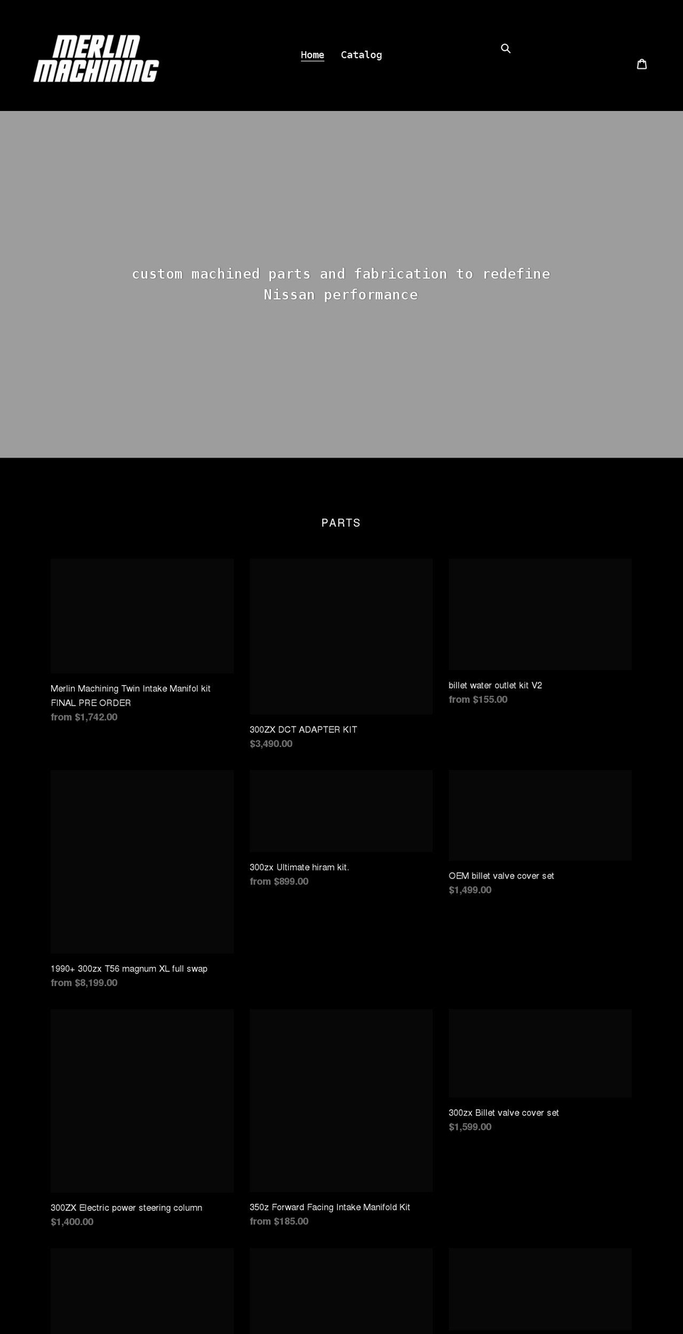 merlinmachining.com shopify website screenshot