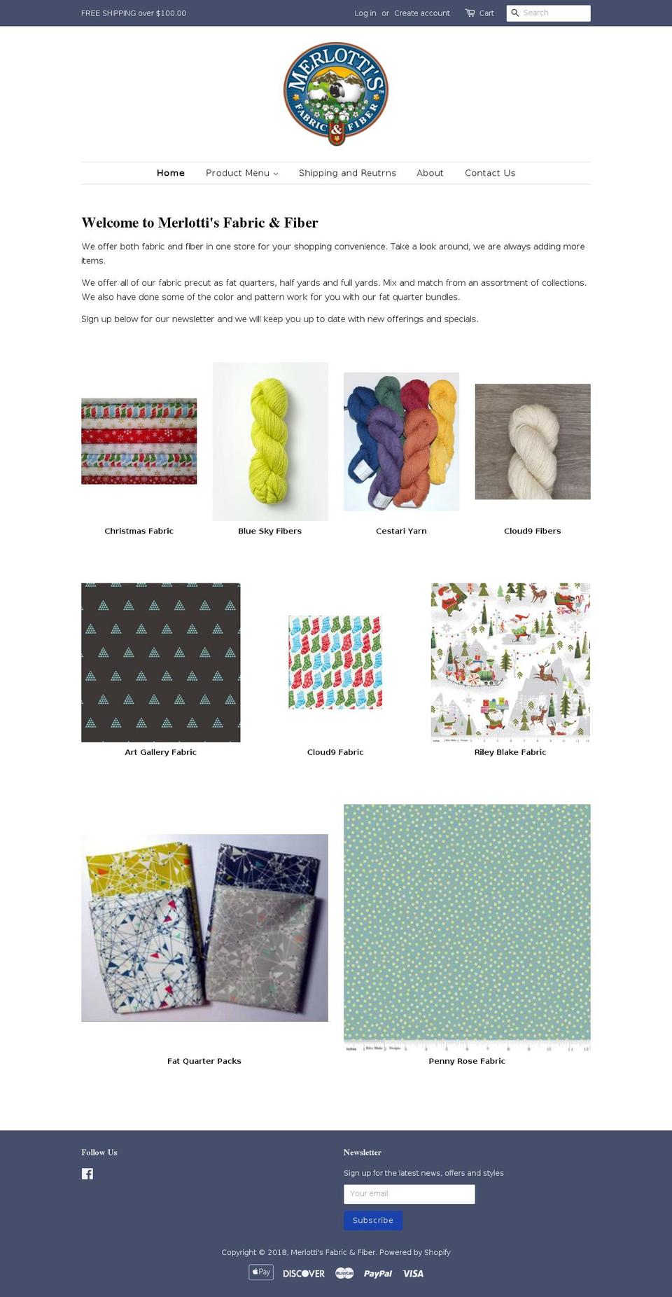 merlottis.com — Shopify storefront screenshot
